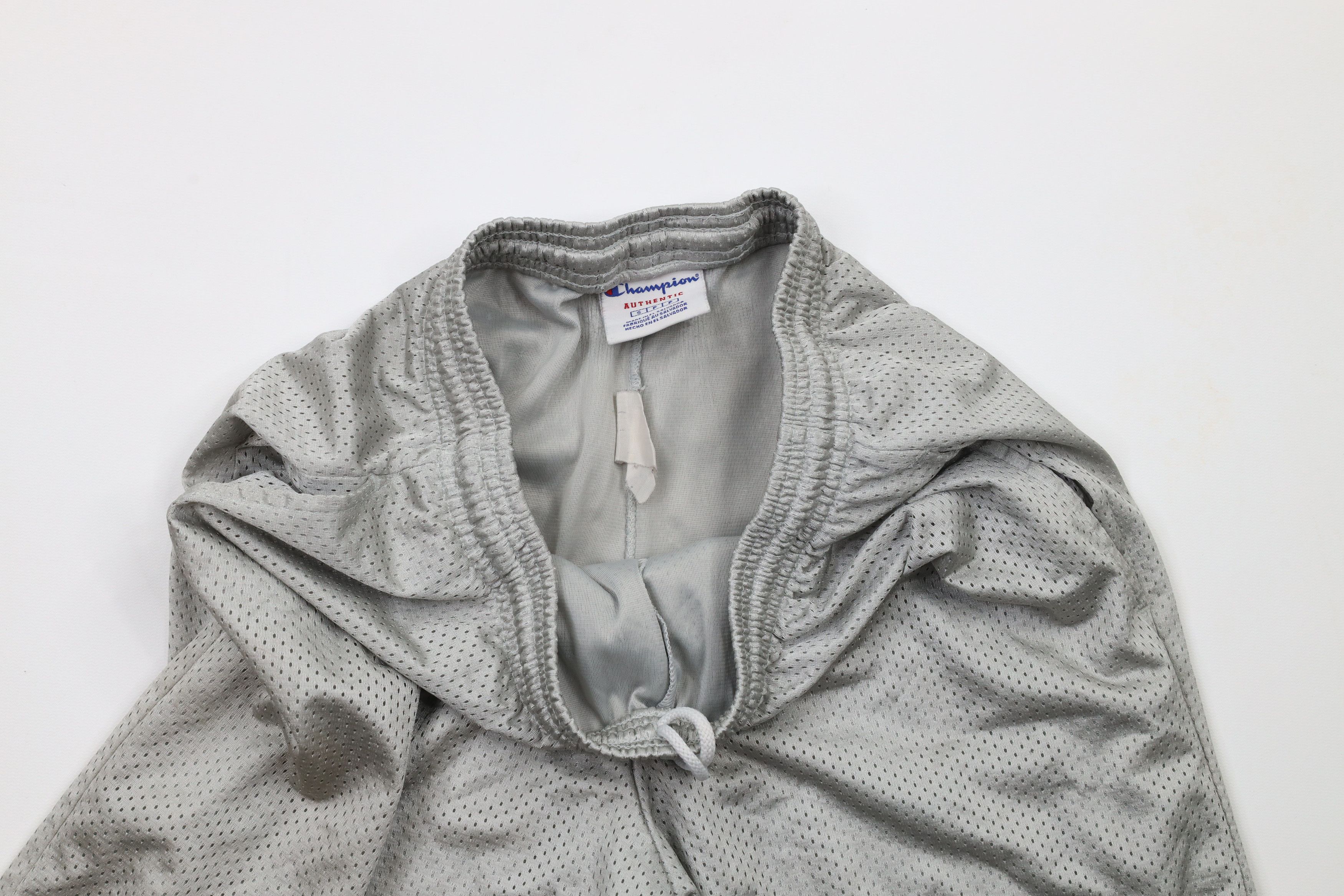 Champion × Vintage Vintage Champion Logo Above Knee Mesh Gym Shorts Silver Size US 30 / EU 46 - 7 Thumbnail