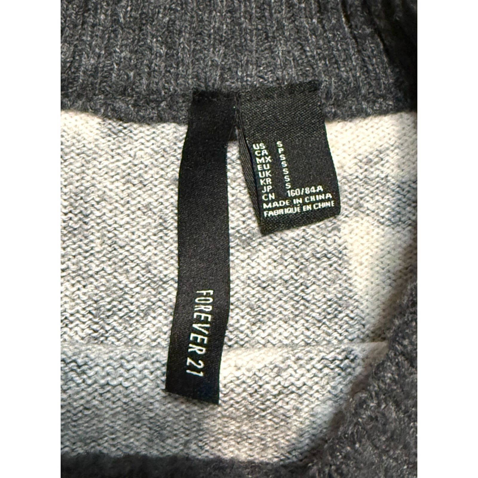 Forever 21 FOREVER 21 Shirt Women S Gray White BAT Long Sleeve Casual Basic Cotton Knit Size S / US 4 / IT 40 - 5 Thumbnail