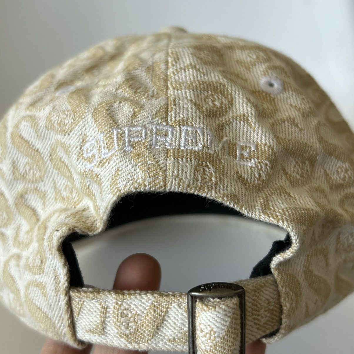 Supreme 2021 Supreme Script Monogram Denim 6 panel hat Size ONE SIZE - 3 Thumbnail