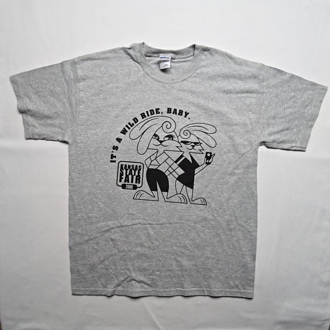 Gildan Kansas State Fair It's a Wild Ride Bunny Gray L Graphic Tee Size US L / EU 52-54 / 3 - 1 Thumbnail