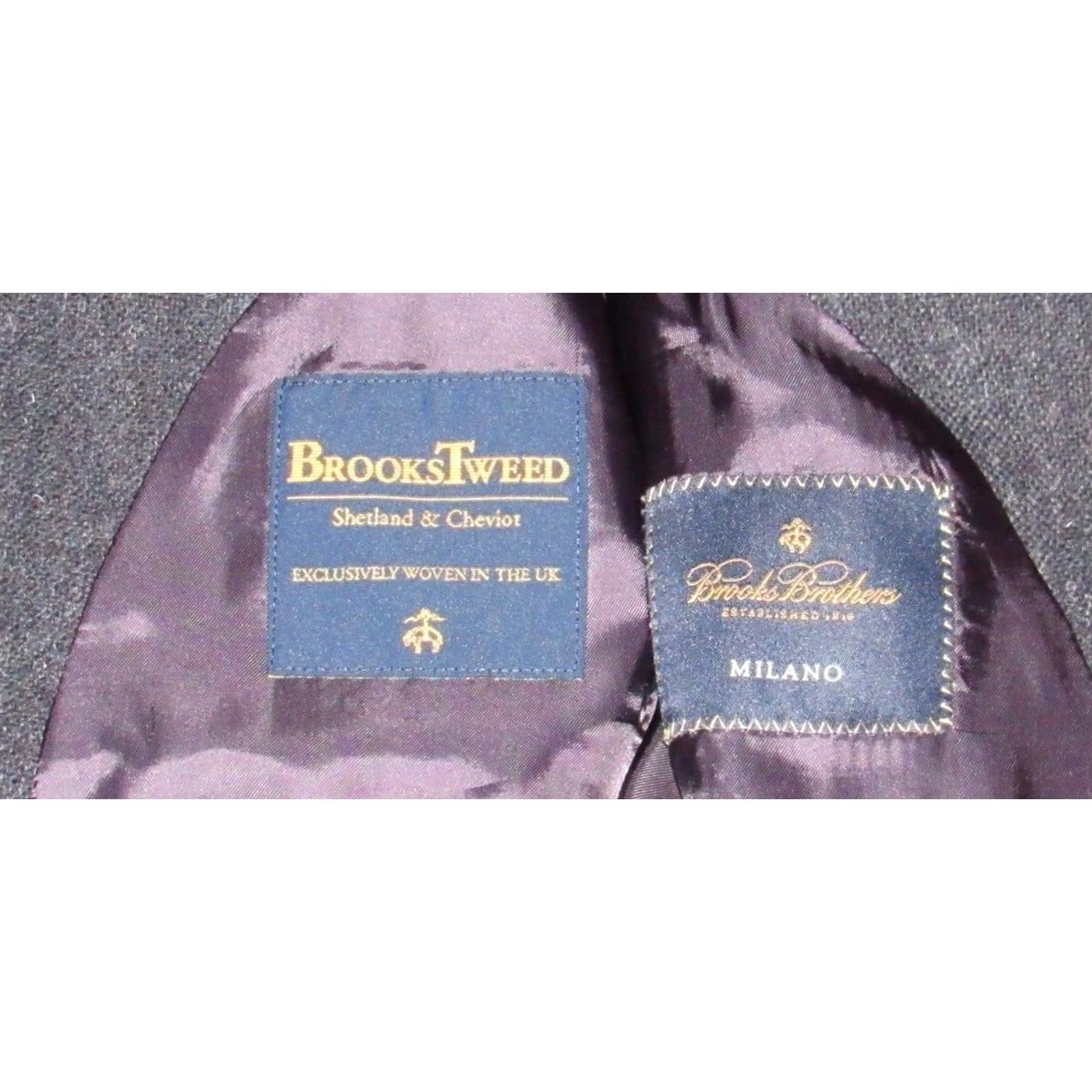 Brooks Brothers BROOKS BROTHERS Blue Shetland Cheviot Wool Tweed Blazer Jacket 42R Size 42R - 5 Thumbnail
