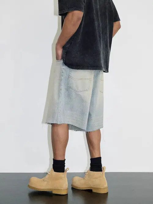 Japanese Brand Street washed hip hop skateboard denim shorts Size US 34 / EU 50 - 2 Thumbnail