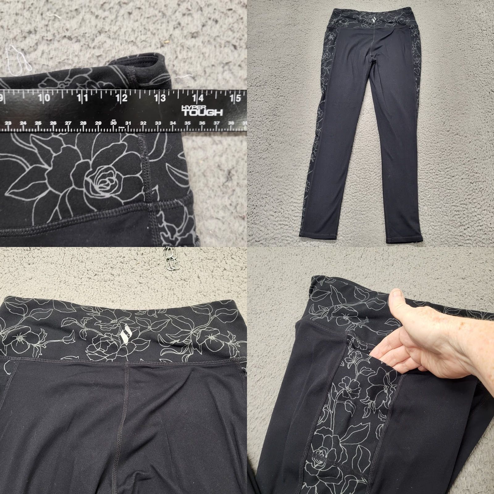SKECHERS Skechers Leggings Women's Medium Black Yoga Skinny Active Wear Outdoor Pockets Geometric Pattern Adjustable Inseam See Pic's Size 32" / US 10 / IT 46 - 8 Thumbnail