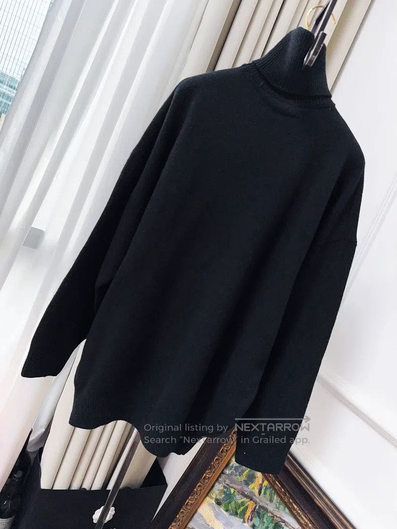Balenciaga Balenciaga Black Red Double B Letter Logo Cashmere Black T Size XXS / US 00 / IT 34 - 2 Thumbnail