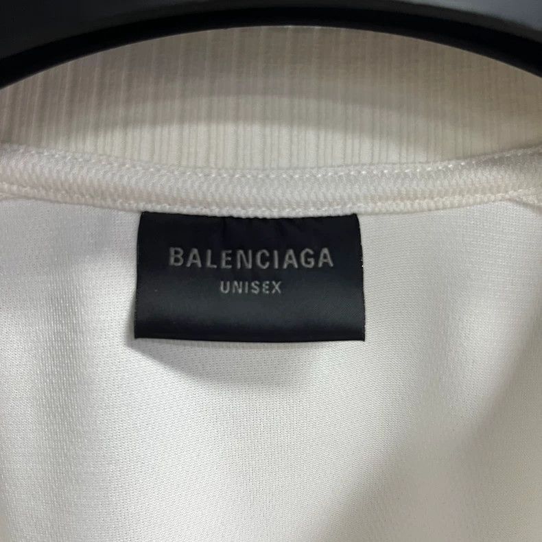 Balenciaga Balenciaga White Logo Letter Pattern Printed Round Neck Lo Size US M / EU 48-50 / 2 - 2 Thumbnail