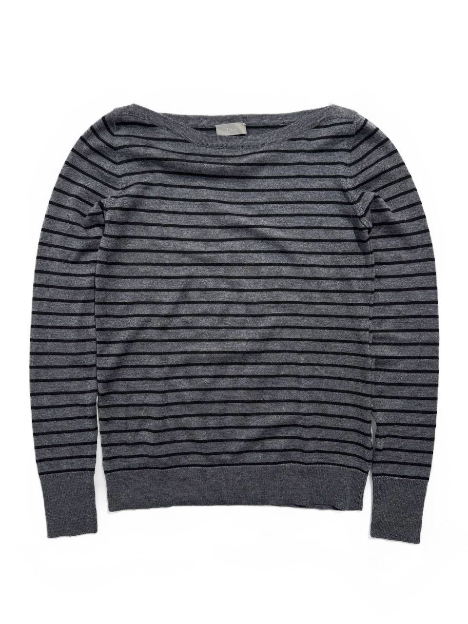 FW06 Dior Homme Wide Neck Knitted Wool Striped Sweater