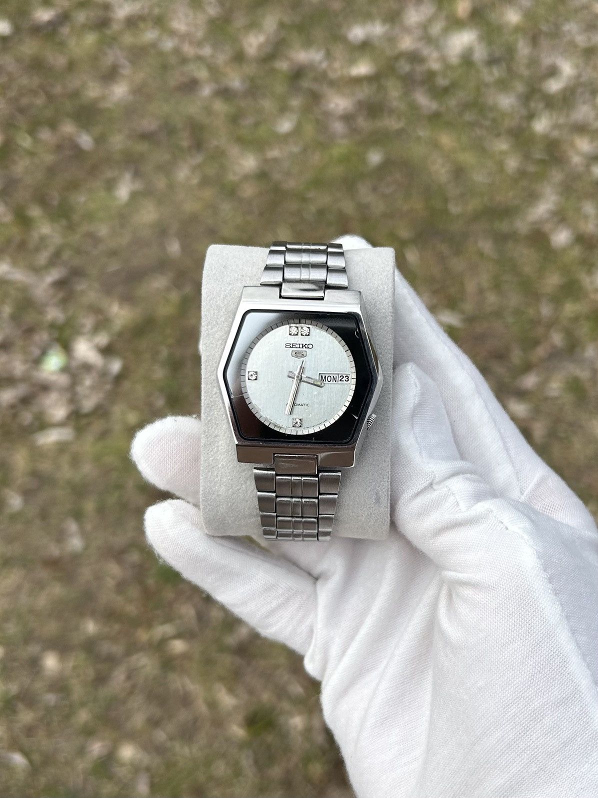 Seiko 5 Watch Automatic Mechanical Japan Made 1990's in Silver, Men's