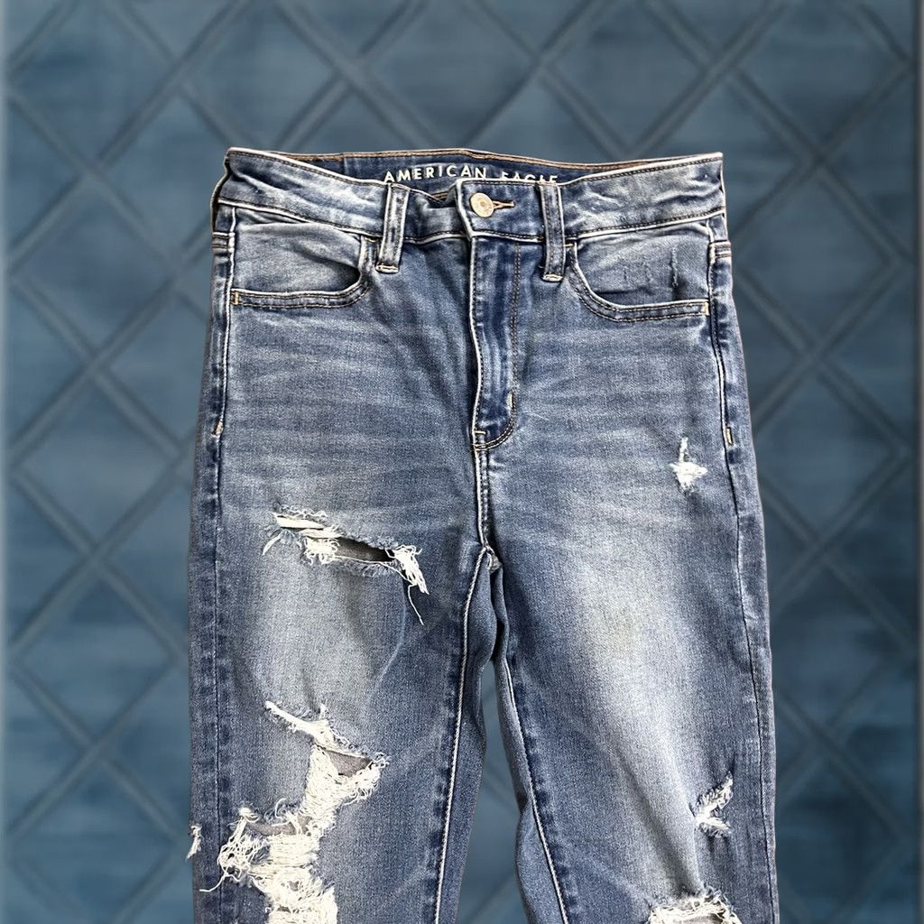 American Eagle Outfitters American Eagle Outfitters Jeans Womens Size 2 Regular High Rise Stretch Jegging Blue 27in Inseam Size 42" / US 20 - 1 Thumbnail
