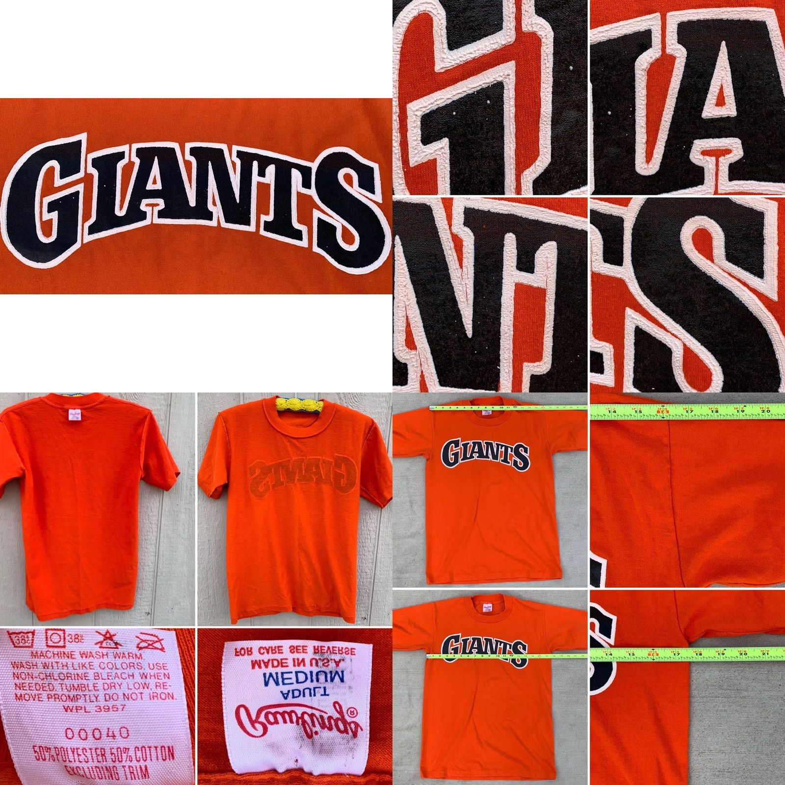 Vintage VINTAGE Rawlings Giants T Shirt San Francisco Adults M Orange Cotton Blend Crew Neck Short Sleeve Graphic Print Made In USA Mens Size US M / EU 48-50 / 2 - 8 Thumbnail