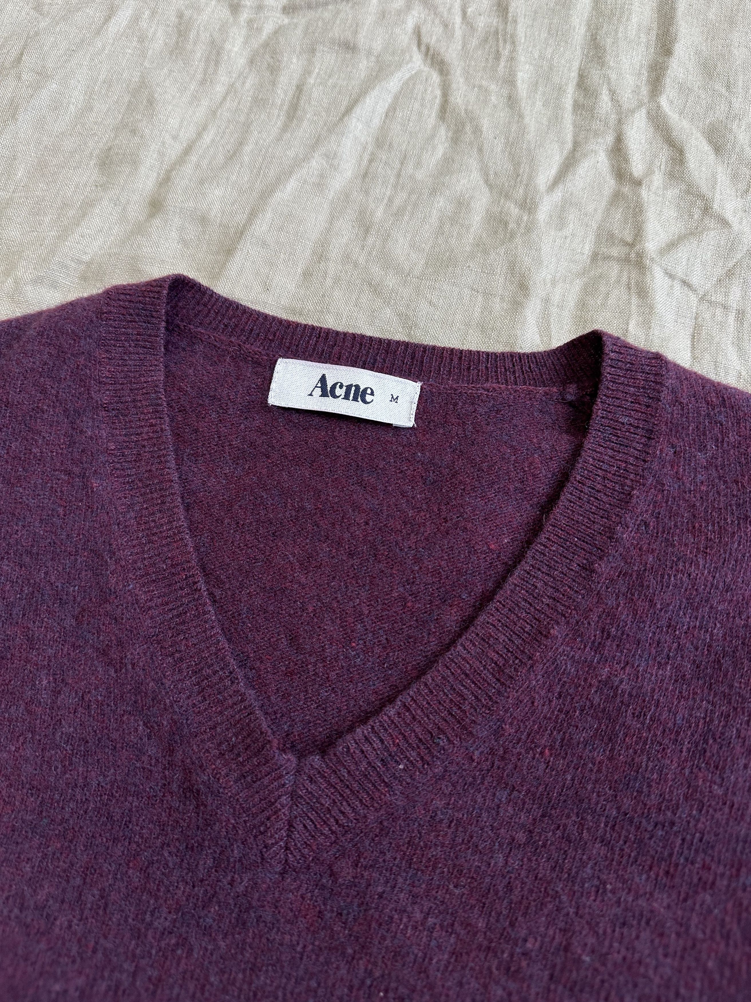 Acne Studios Acne Assymetrical Wool V Neck Sweater 6637AC Size M / US 6-8 / IT 42-44 - 3 Thumbnail