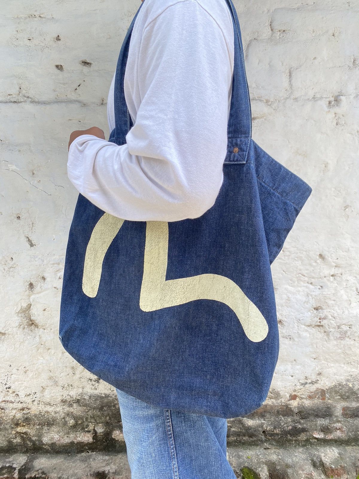 EVISU PARIS Vintage Denim Tote Bag
