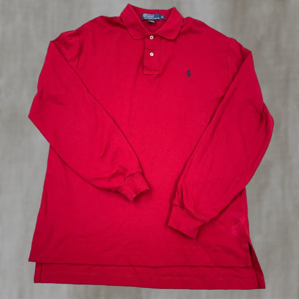 Polo Ralph Lauren Ralph Lauren Polo Shirt Men Medium Red Polo Shirt Polo Ralph Lauren Red Embroidered Logo Button Collar Long Sleeve Regular Fit Vintage No Size US M / EU 48-50 / 2 - 1 Thumbnail