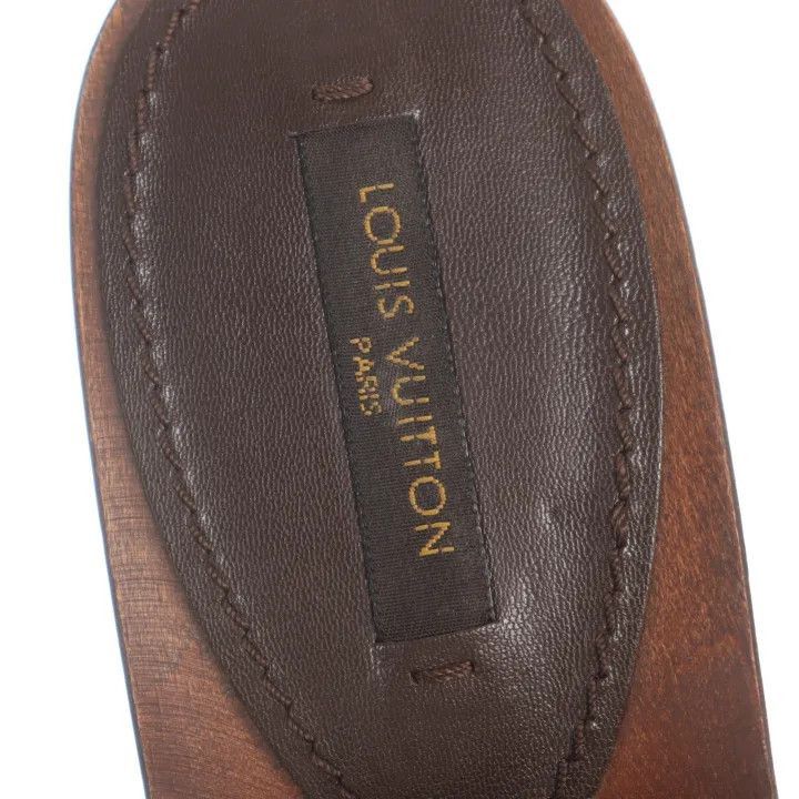 Louis Vuitton Louis Vuitton Brown High Heels with Gold Accents -2508 Size US 8 / IT 38 - 7 Thumbnail