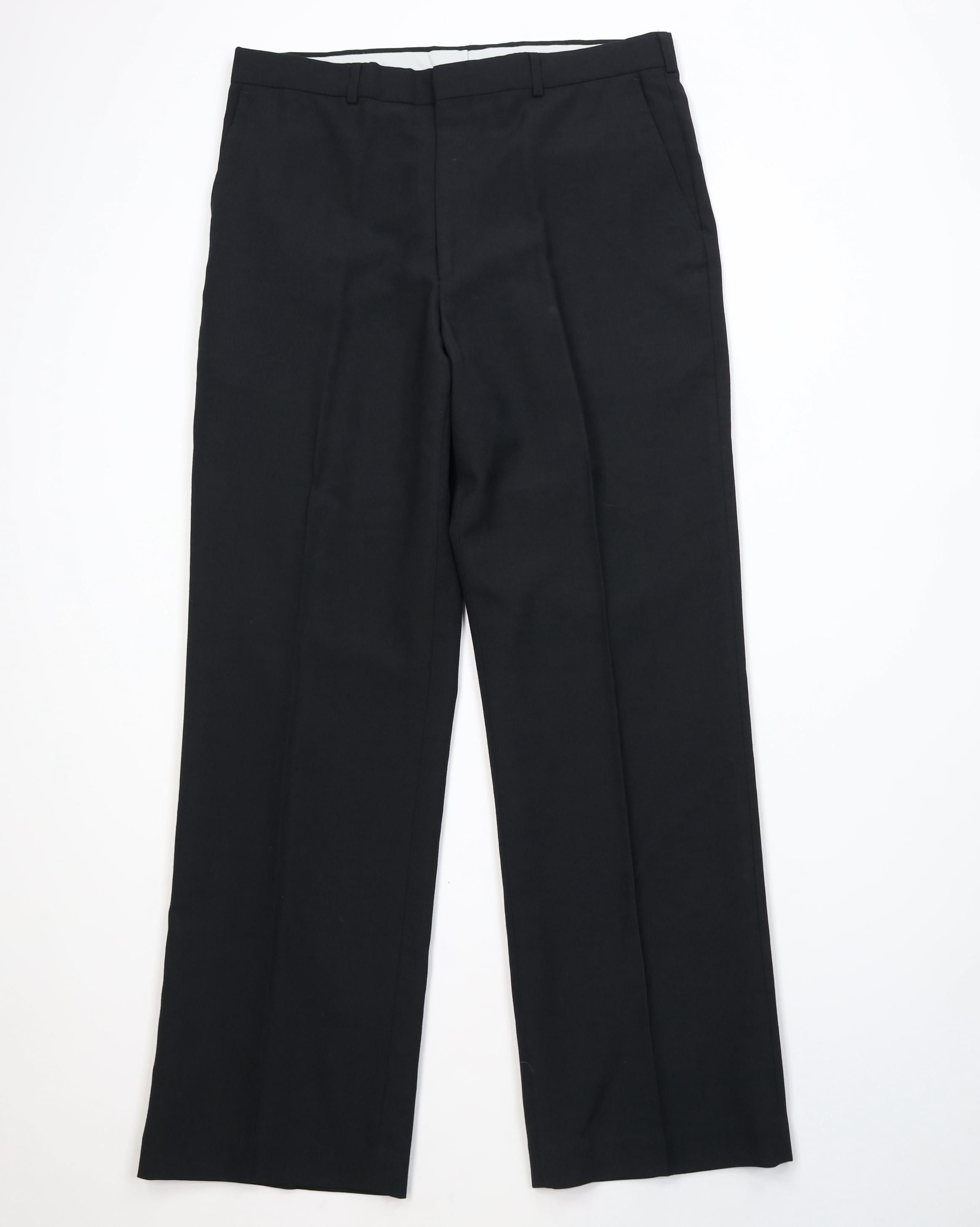 Vintage Vintage 90s Wool Blend Knit Wide Leg Chino Pants Black USA Size US 34 / EU 50 - 1 Thumbnail