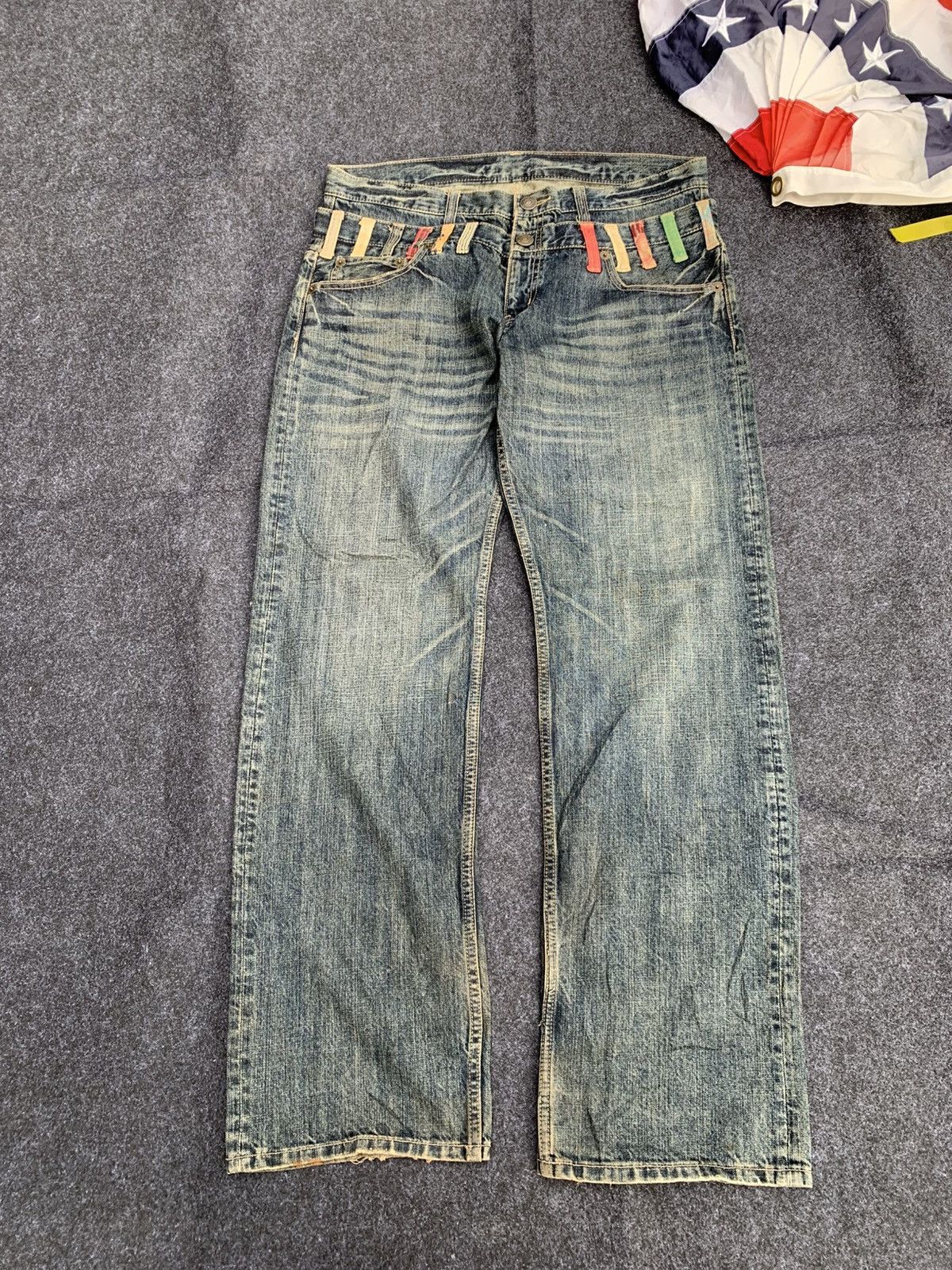 Japanese Brand Japanese Streetwear Double Waist Multi-Belt Loop Denim Jeans Size US 35 - 1 Thumbnail