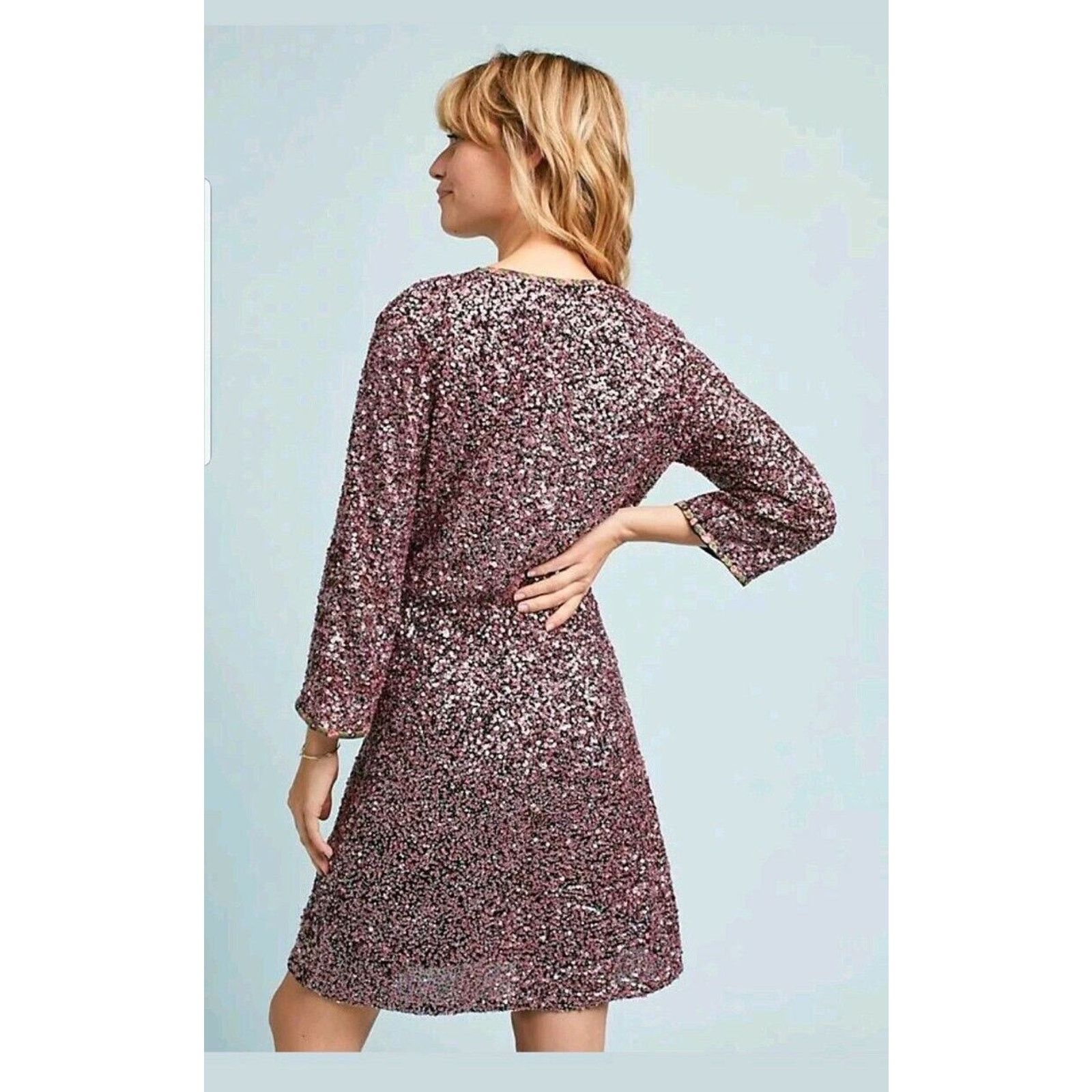 Anthropologie New Varun Bahl Sequined Wrap Mini Dress $348 Size 2 Size XS / US 0-2 / IT 36-38 - 1 Thumbnail