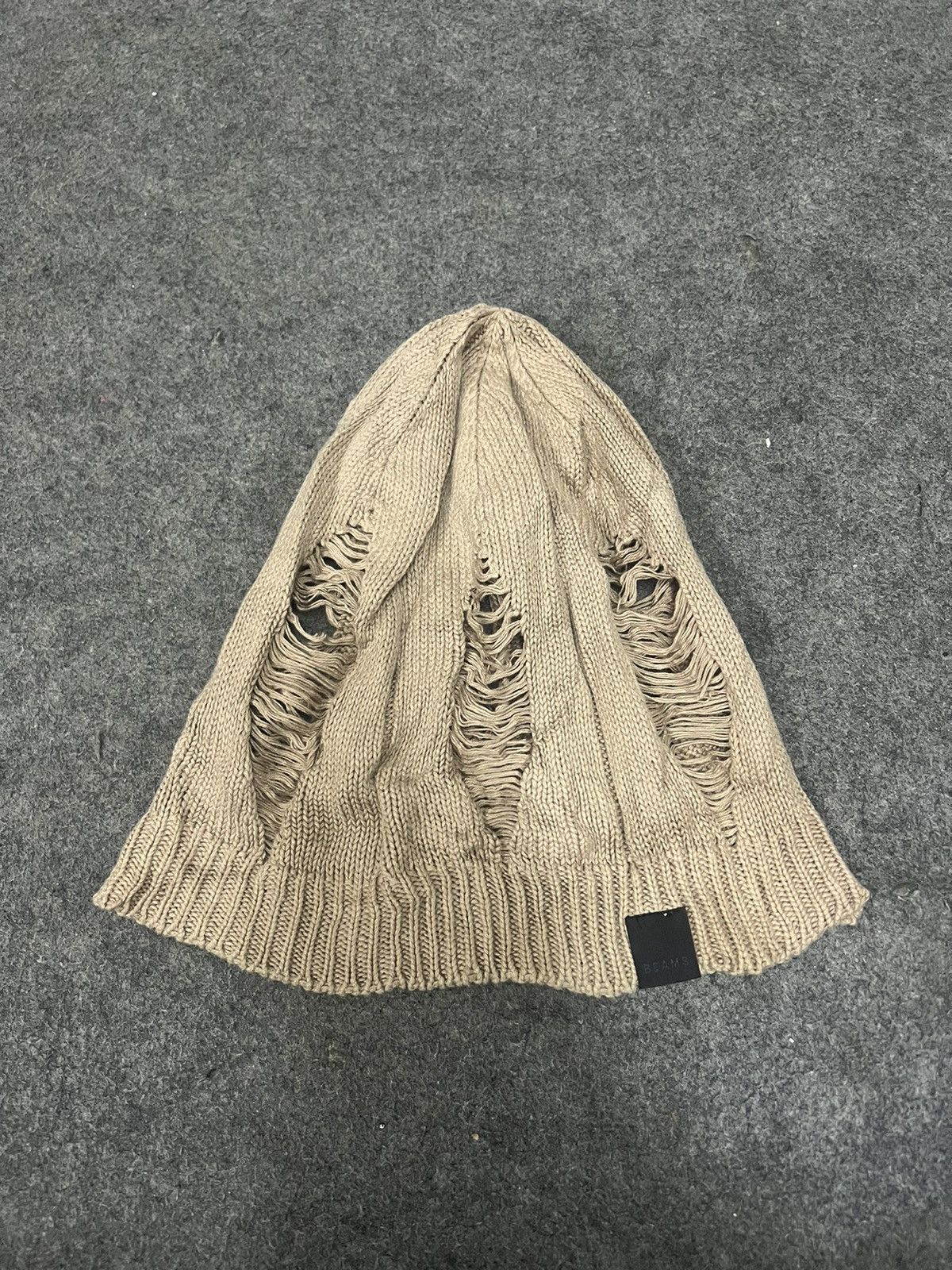 image of Vintage Thrashed Beams Beanie Hat in Brown, Men's