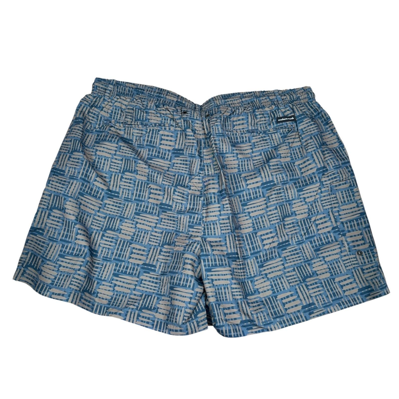 Southern Marsh Southern Marsh Swim Trunks Shorts Men 3X Blue Gray Geometric Size US 44 / EU 60 - 2 Thumbnail