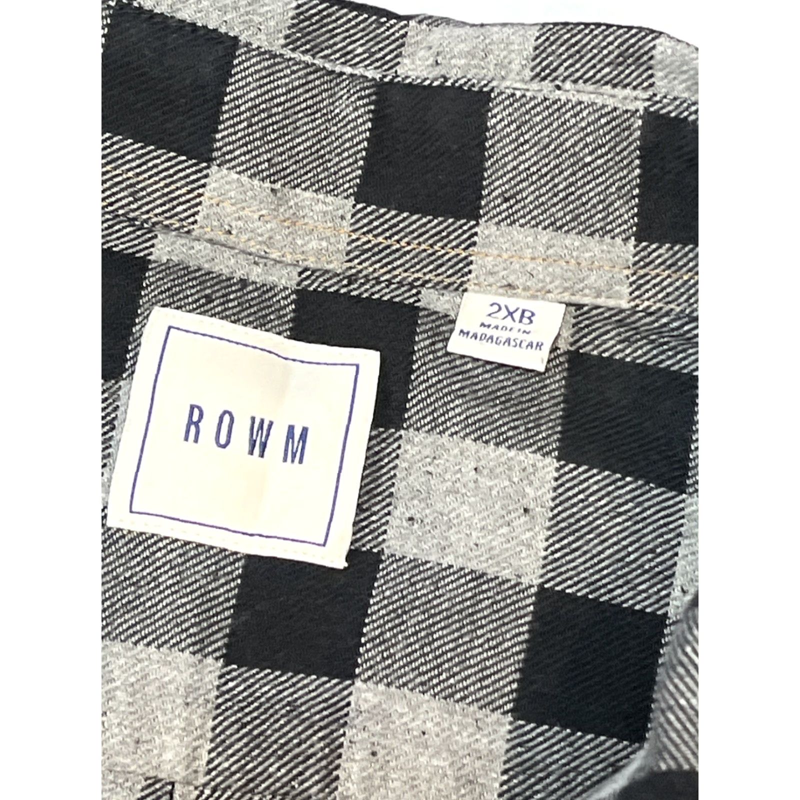 Vintage ROWM Black Gray Checkered Shirt Mens Button Long Sleeve Size 2XB Cotton Winter Shirt Size US XXL / EU 58 / 5 - 2 Thumbnail