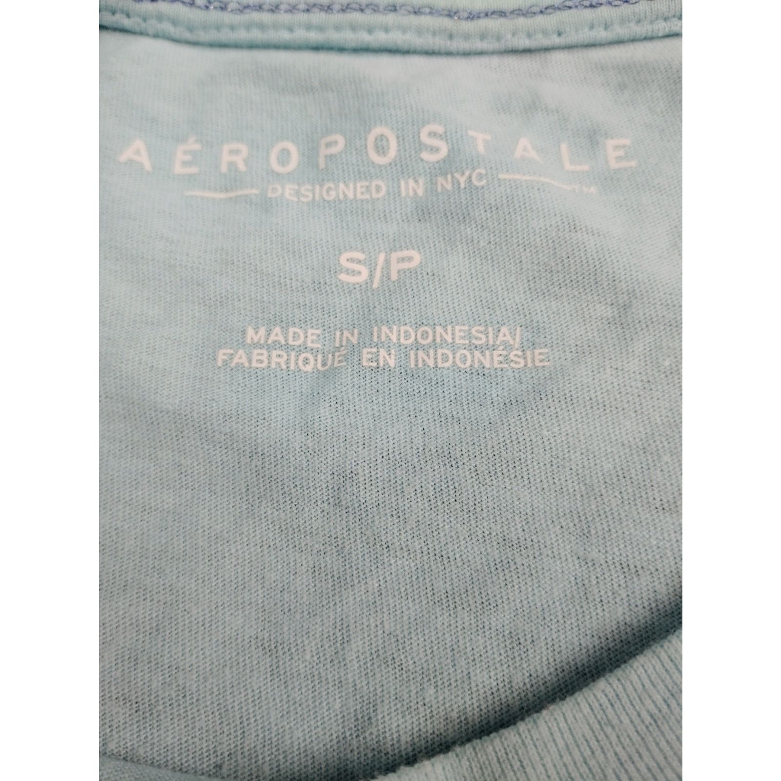Aeropostale Aeropostale Light Blue Sequin '87' Short Sleeve Tee - Women Size S / US 4 / IT 40 - 3 Thumbnail