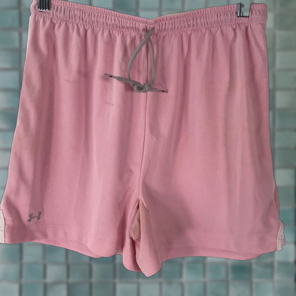 Under Armour Under Armour Women Flat Front Drawstring Pink Athletic Shorts M Size 26" / US 2 / IT 38 - 1 Thumbnail