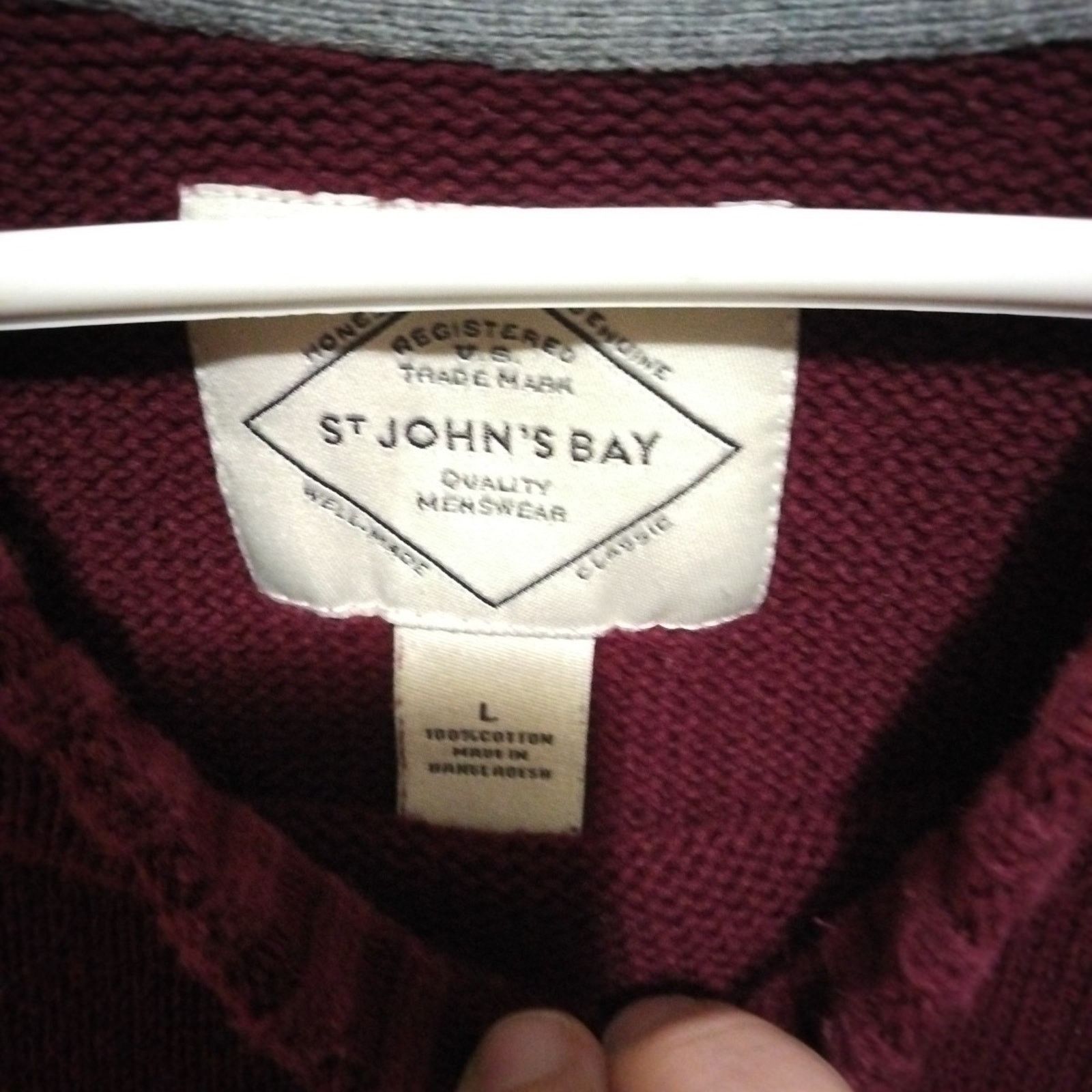 St. Johns Bay St Johns Bay Menswear Burgundy Sweater 100% Cotton Size L Size US L / EU 52-54 / 3 - 2 Thumbnail