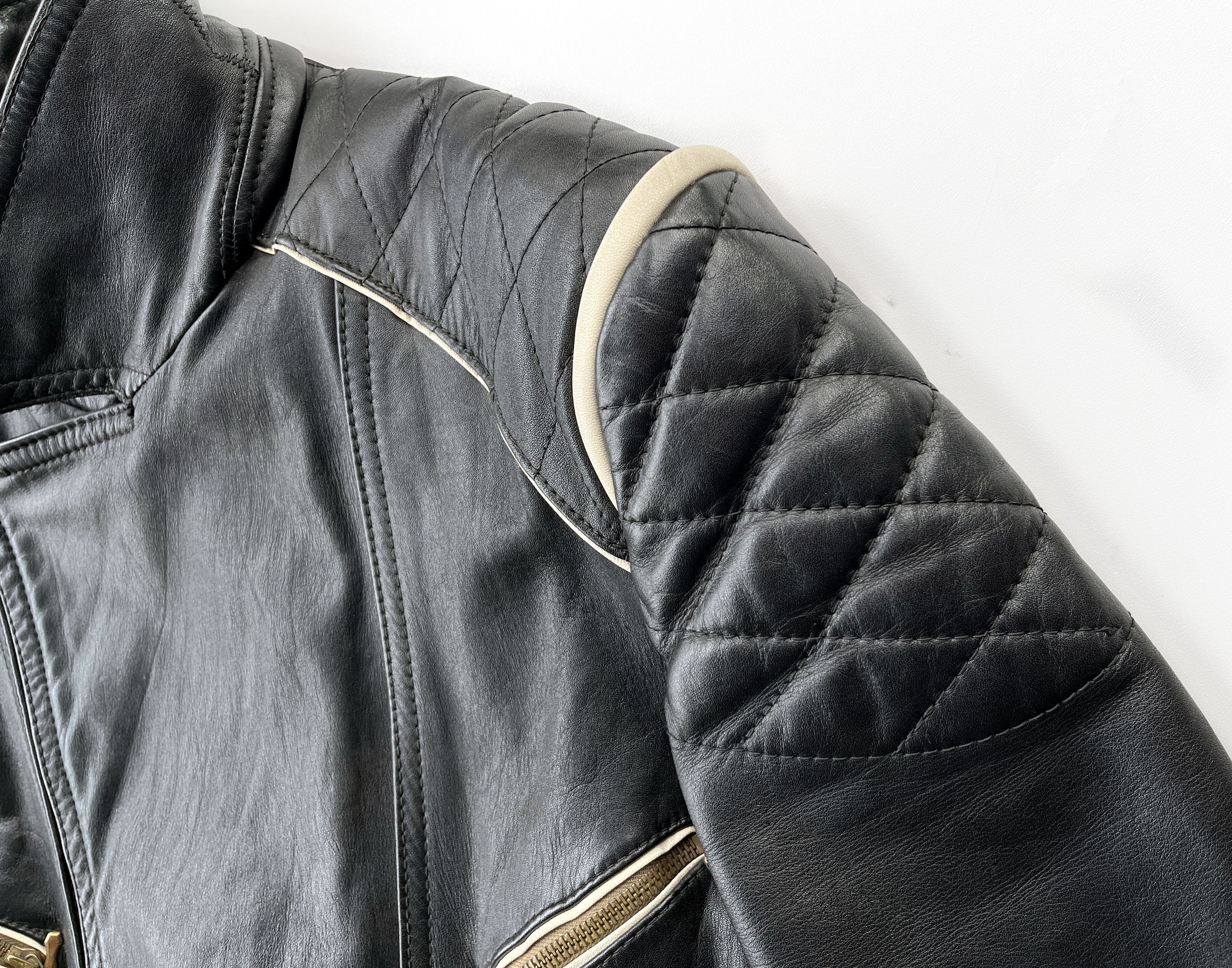 Vintage German Motorcycle Leather Jacket 1960's Size US L / EU 52-54 / 3 - 10 Thumbnail