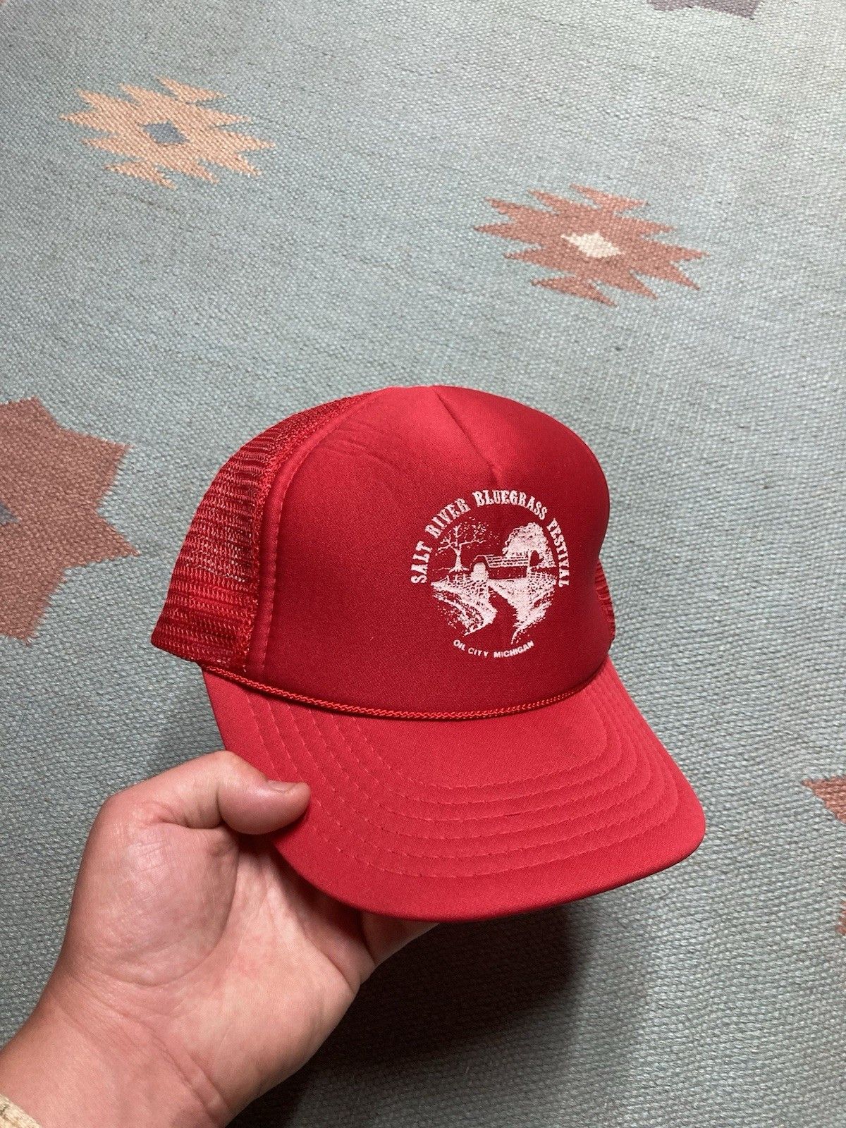 Vintage trucker hat salt river bluegrass festival oil city Michigan Size ONE SIZE - 1 Thumbnail