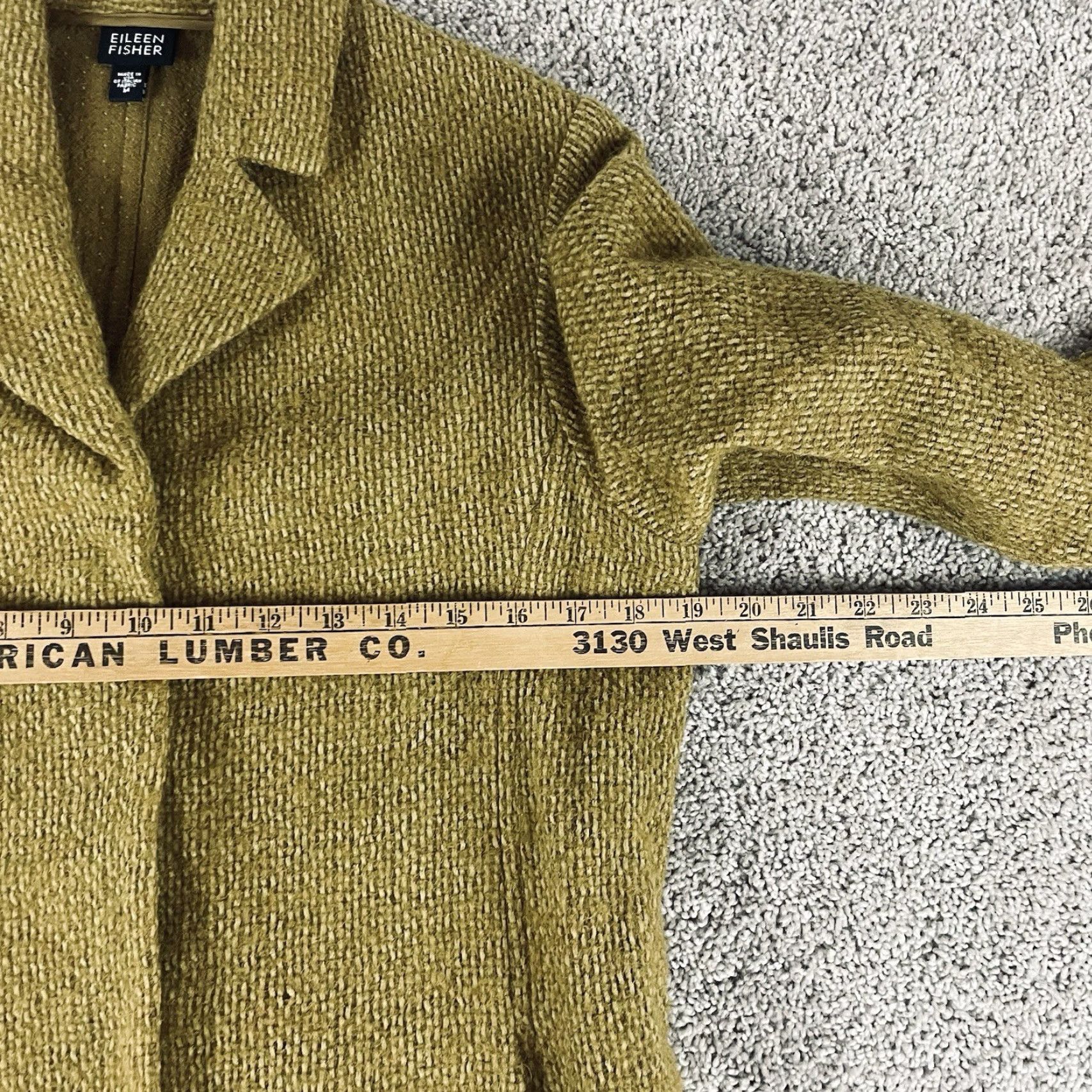 Eileen Fisher VINTAGE Eileen Fisher Jacket Women M Gold Wool Blazer Snap Knit Lined Pockets Textured Short Coat Size M / US 6-8 / IT 42-44 - 6 Thumbnail
