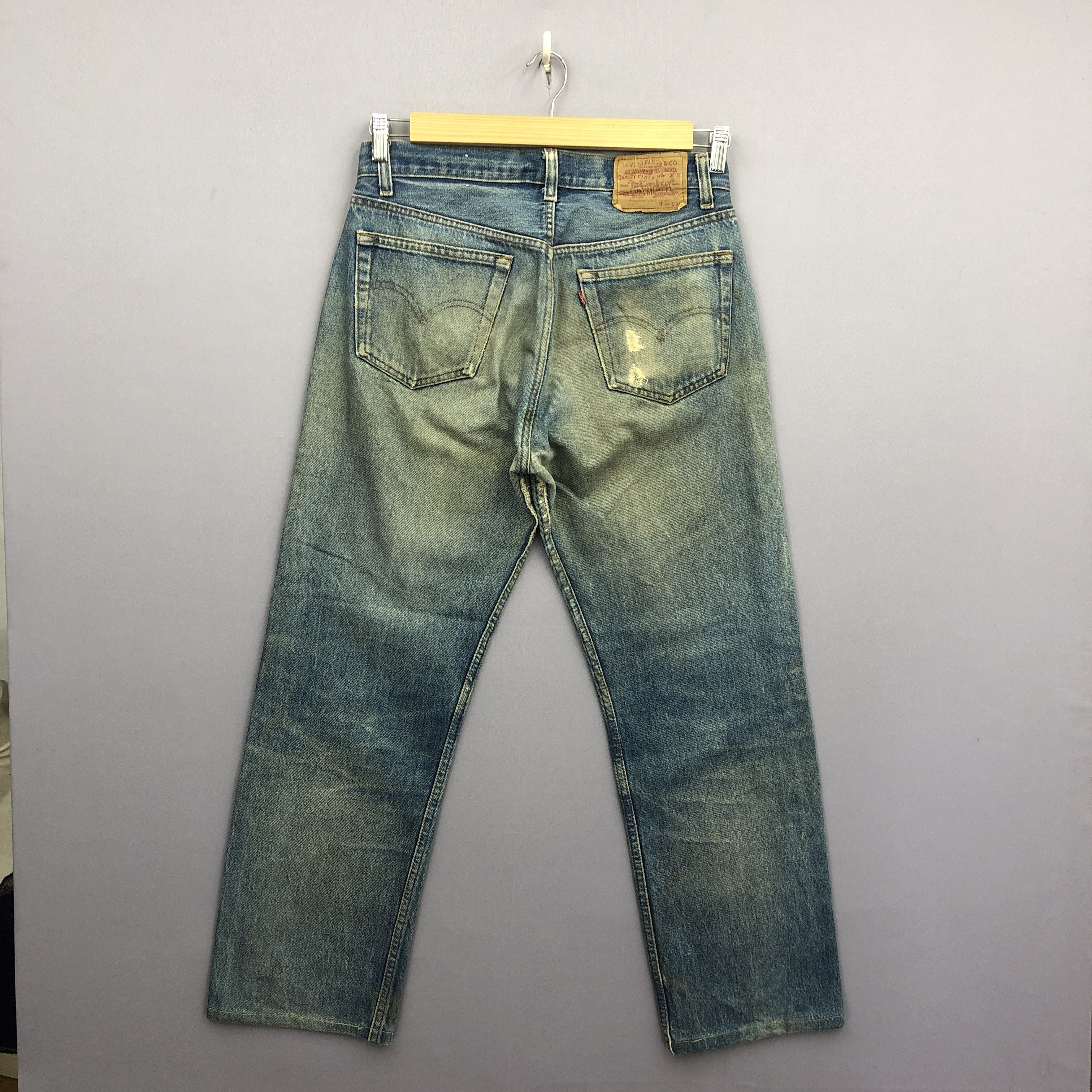Levi's Vintage 80s Levis 501 Mud Wash Jeans Levi's Distressed Denim Size US 30 / EU 46 - 2 Thumbnail
