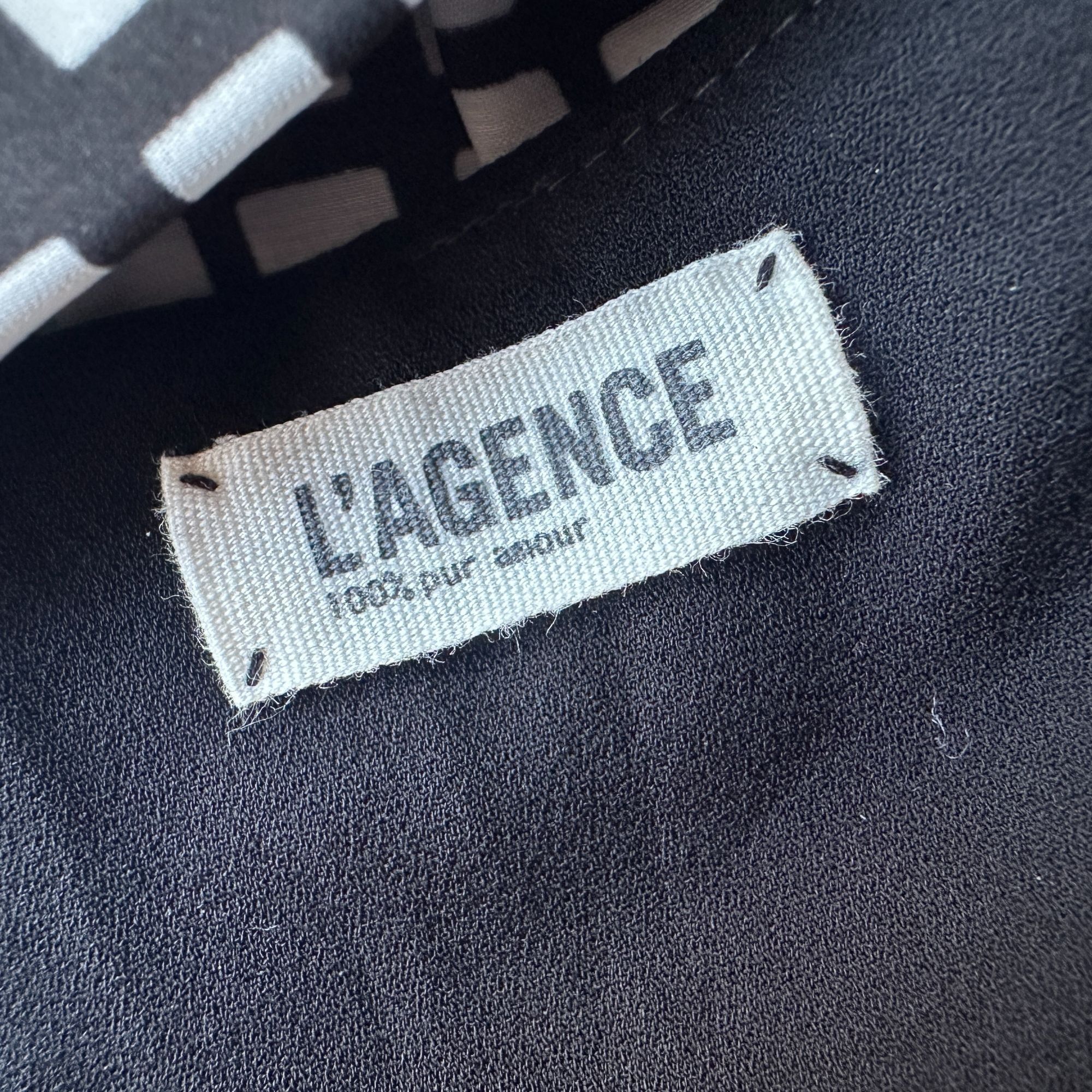 L'AGENCE L'Agence Womens 8 Dress Checker Sleeveless A-Line Black Whit Size M / US 6-8 / IT 42-44 - 6 Thumbnail