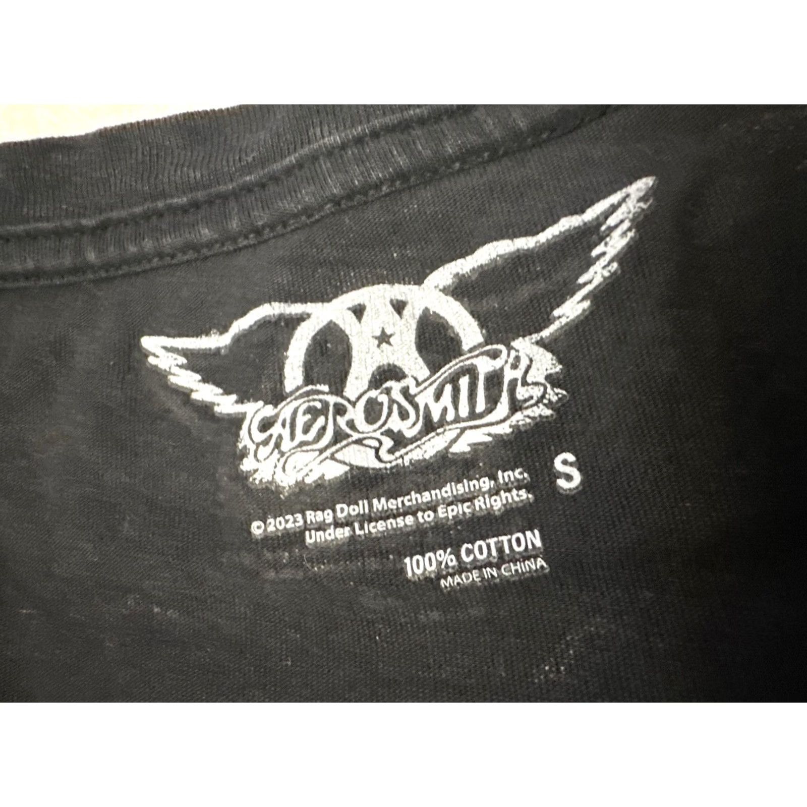 Vintage Aerosmith T-Shirt Mens S Black 2000s Y2K Deuces Are Wild Promo Music Band Rock Star, Men's — image 5 of 6