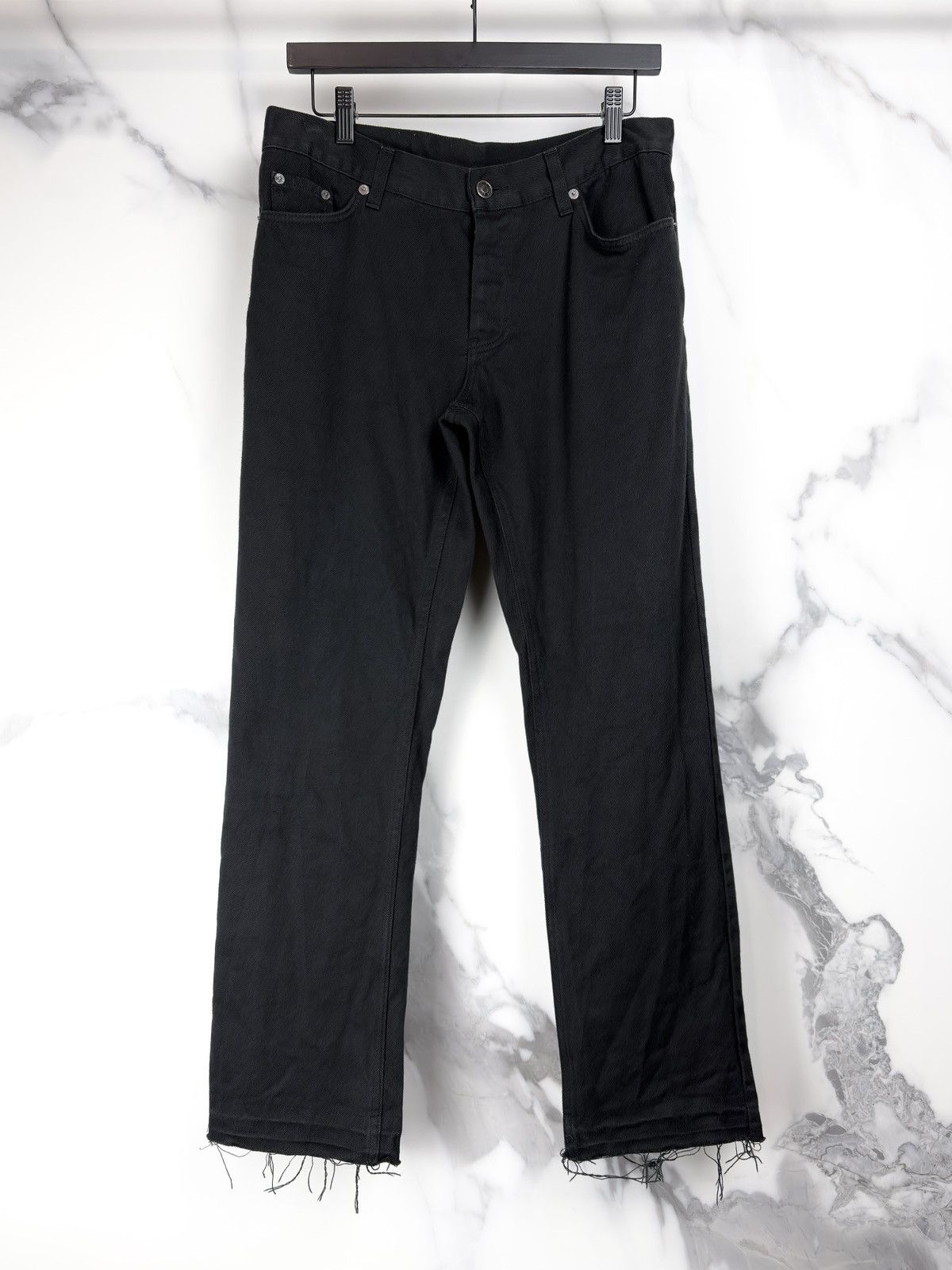 Gucci Gucci Tom Ford Vintage Raw Hem Leather Patch Denim Jeans Size US 30 / EU 46 - 1 Thumbnail