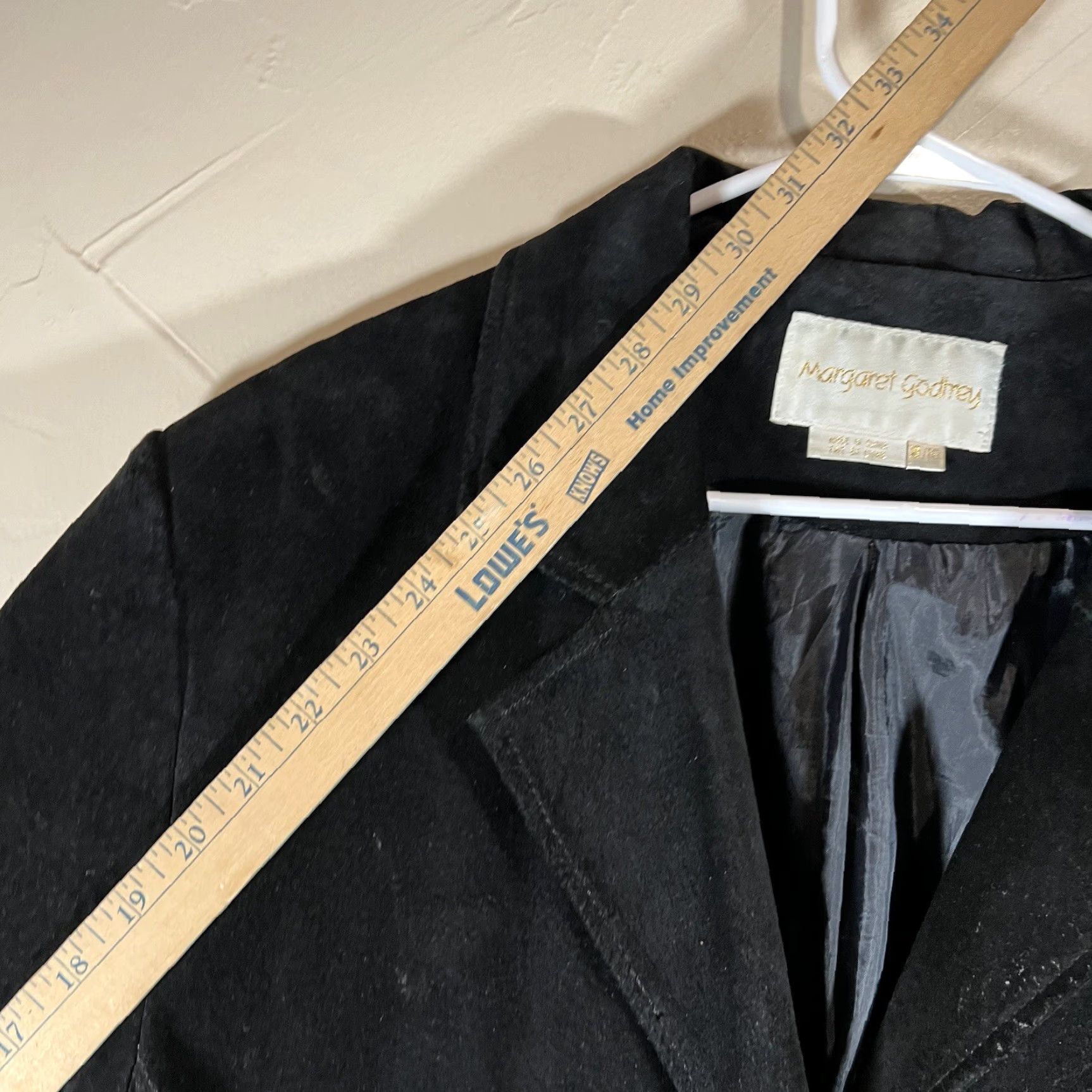 Vintage Margaret Godfrey Womens Suede Leather Jacket Black XL Size XL / US 12-14 / IT 48-50 - 6 Thumbnail