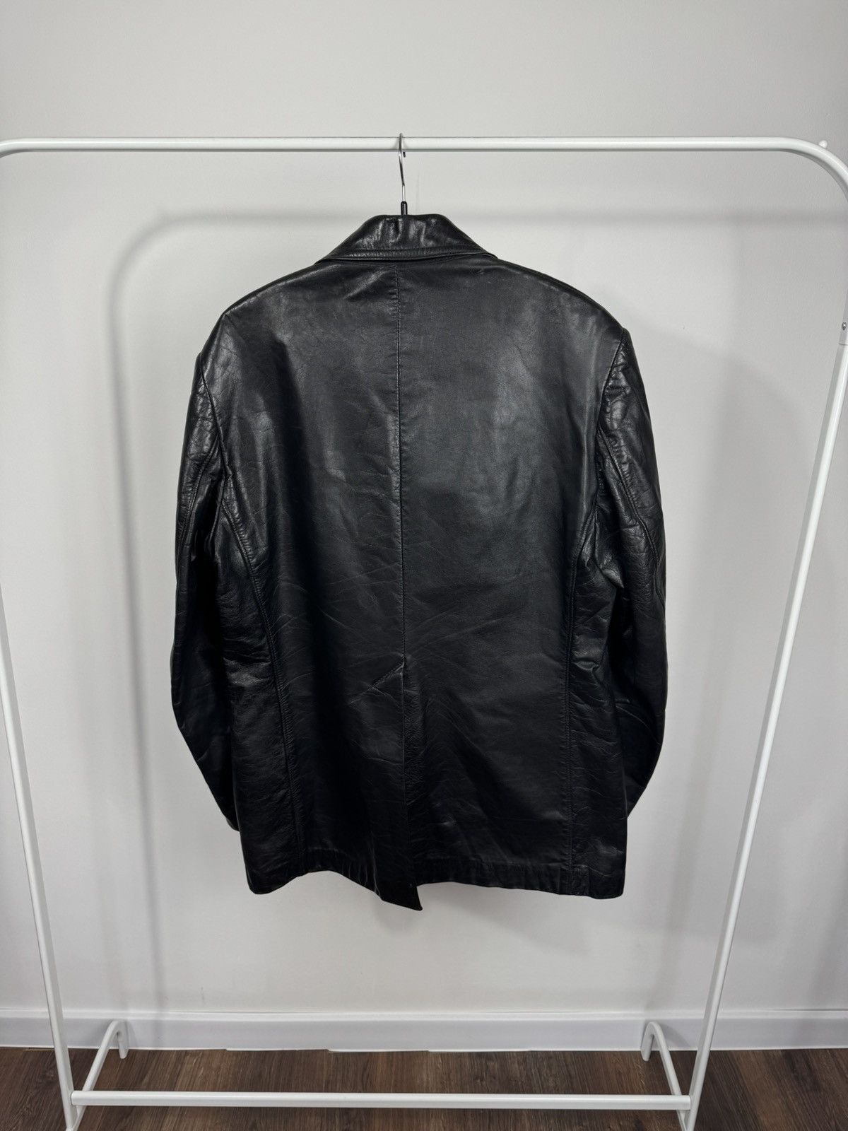 Leather Vintage Heavy Black Leather Blazer Jacket Coat Retro Classic Size US L / EU 52-54 / 3 - 9 Thumbnail