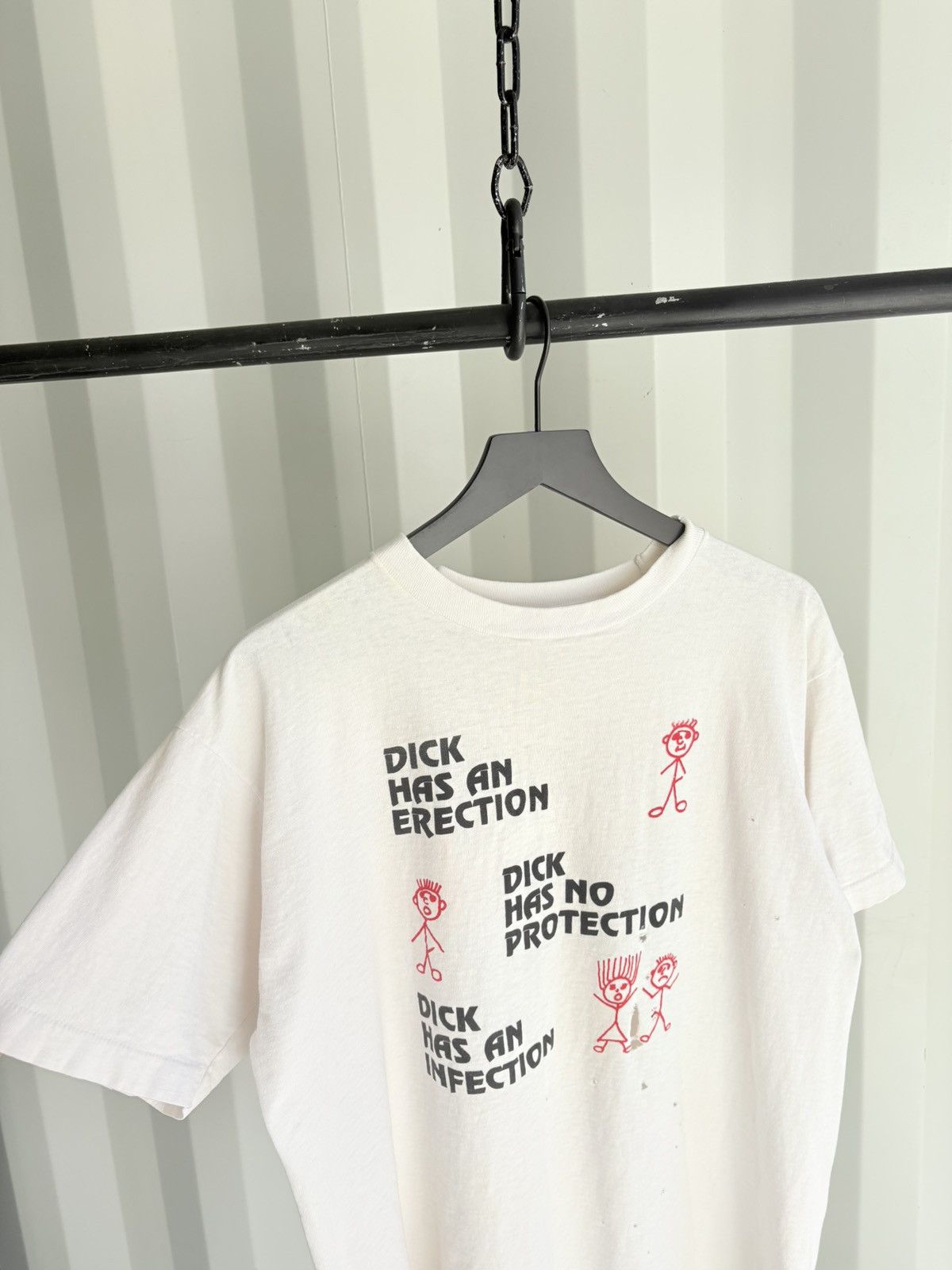 Vintage Dont be a a Dick Thrashed Faded Distressed Shirt Band GRUNGE Size US XL / EU 56 / 4 - 4 Thumbnail