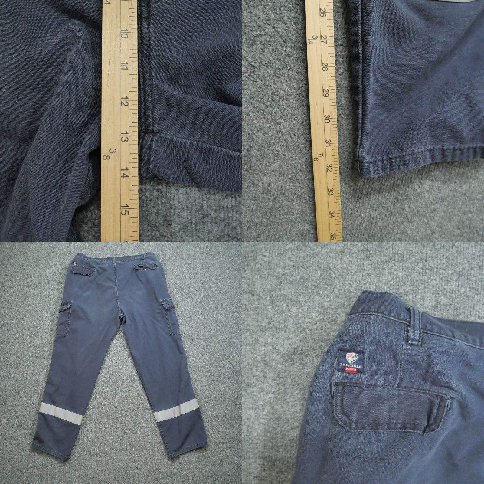 Vintage Tyndale Pants Mens 42x34 Cargo Blue Flame-Resistant Reflective Workwear Casual Pants Size US 42 / EU 58 - 8 Thumbnail