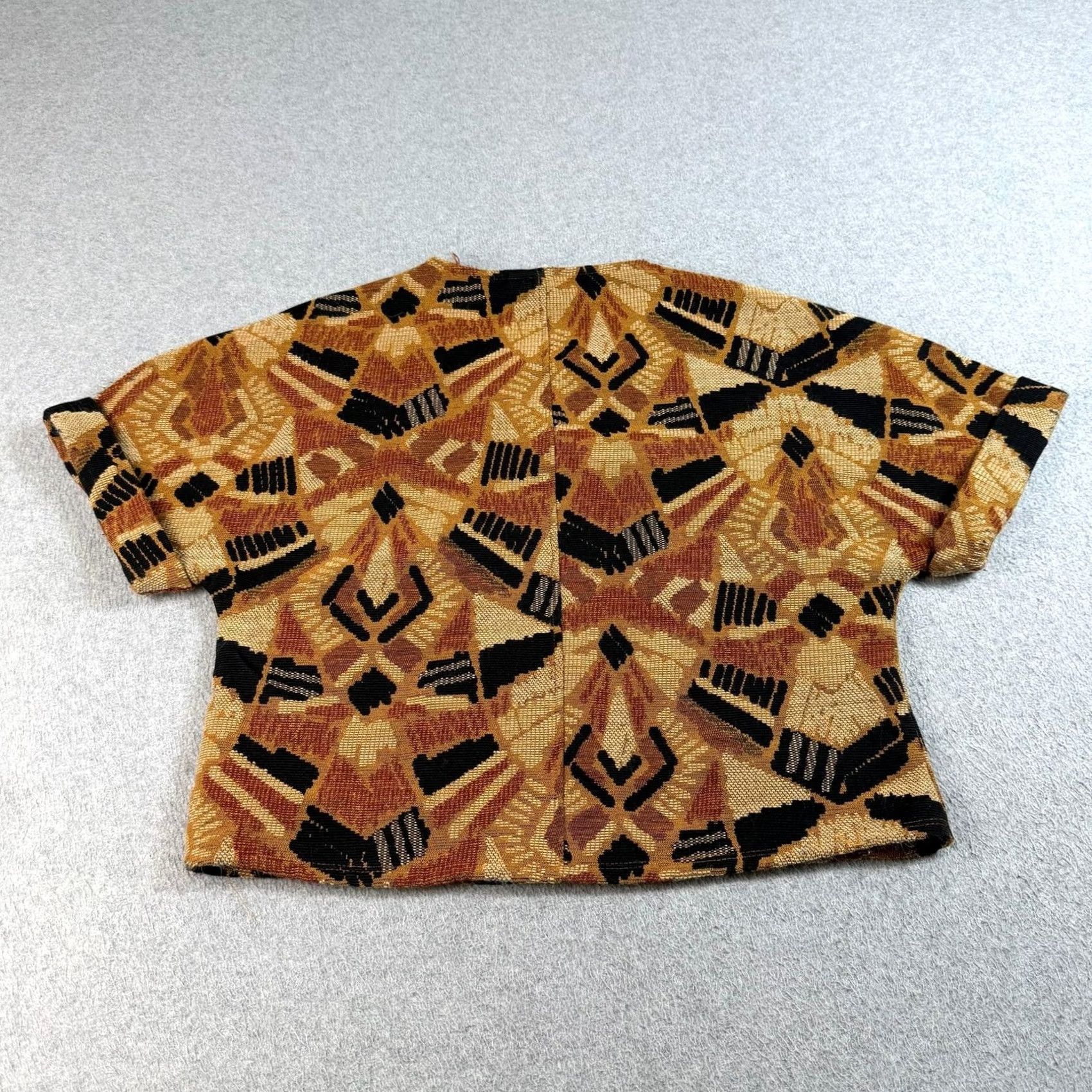 Vintage Dolan Shirt Womens S Brown Women Seraphina Tapestry Woven Cropped Boho Made USA Size S / US 4 / IT 40 - 2 Thumbnail