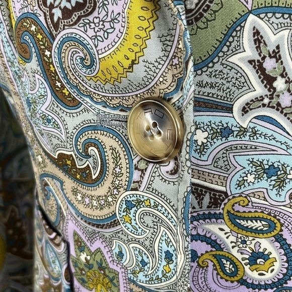 Etro Etro Paisley Pleated Back Cotton Stretch Blazer Size M / US 6-8 / IT 42-44 - 4 Thumbnail