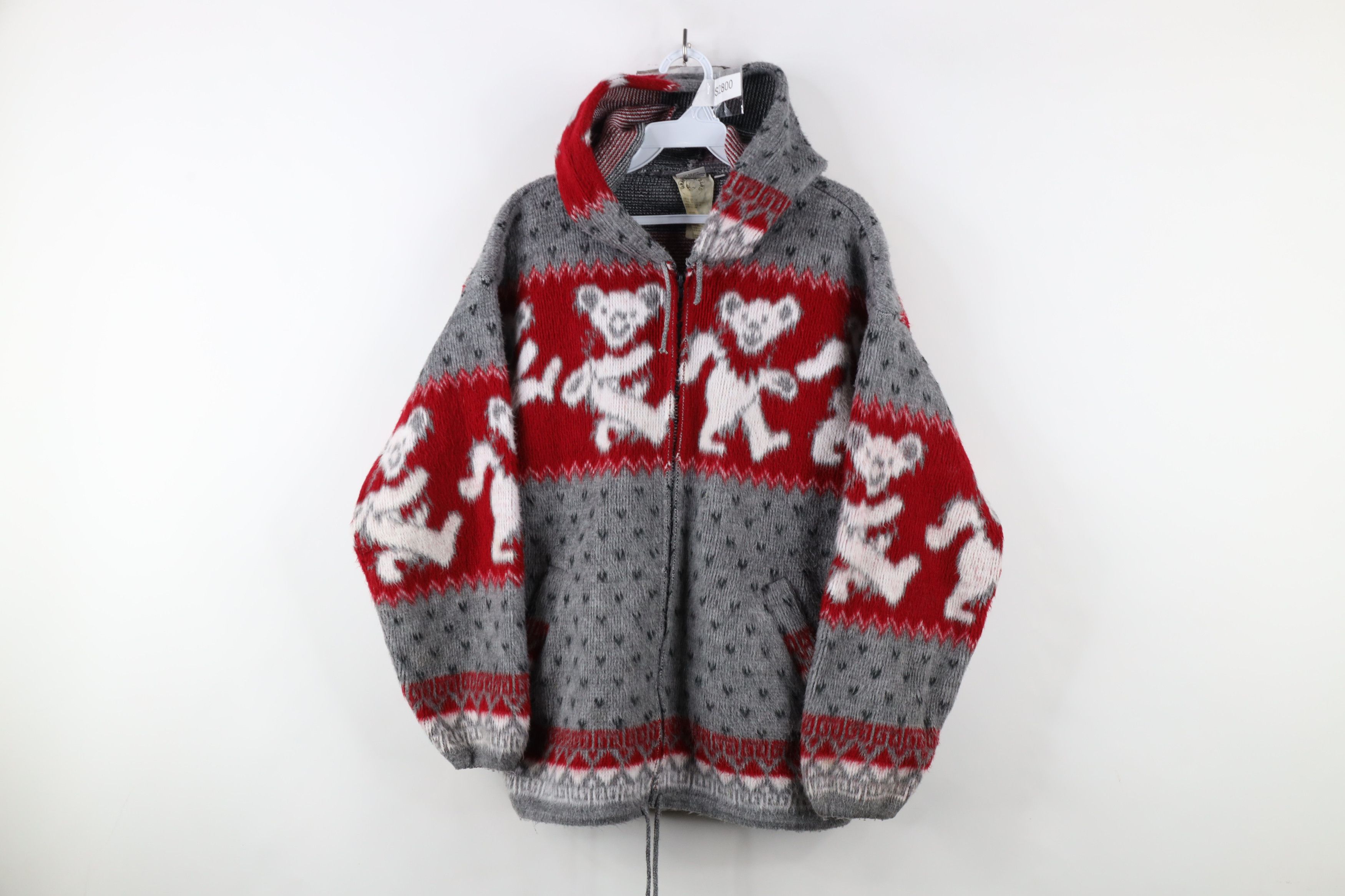 Vintage Vintage Y2K Grateful Bear All Over Print Band Fleece Hoodie Size US M / EU 48-50 / 2 - 1 Thumbnail