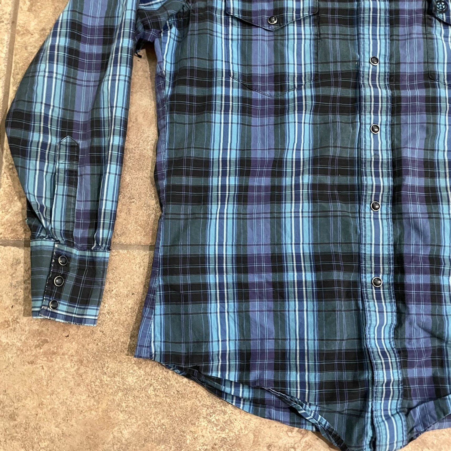 George George Strait Blue Plaid Long Sleeve Snap Button Down Shirt Mens M Size US M / EU 48-50 / 2 - 3 Thumbnail