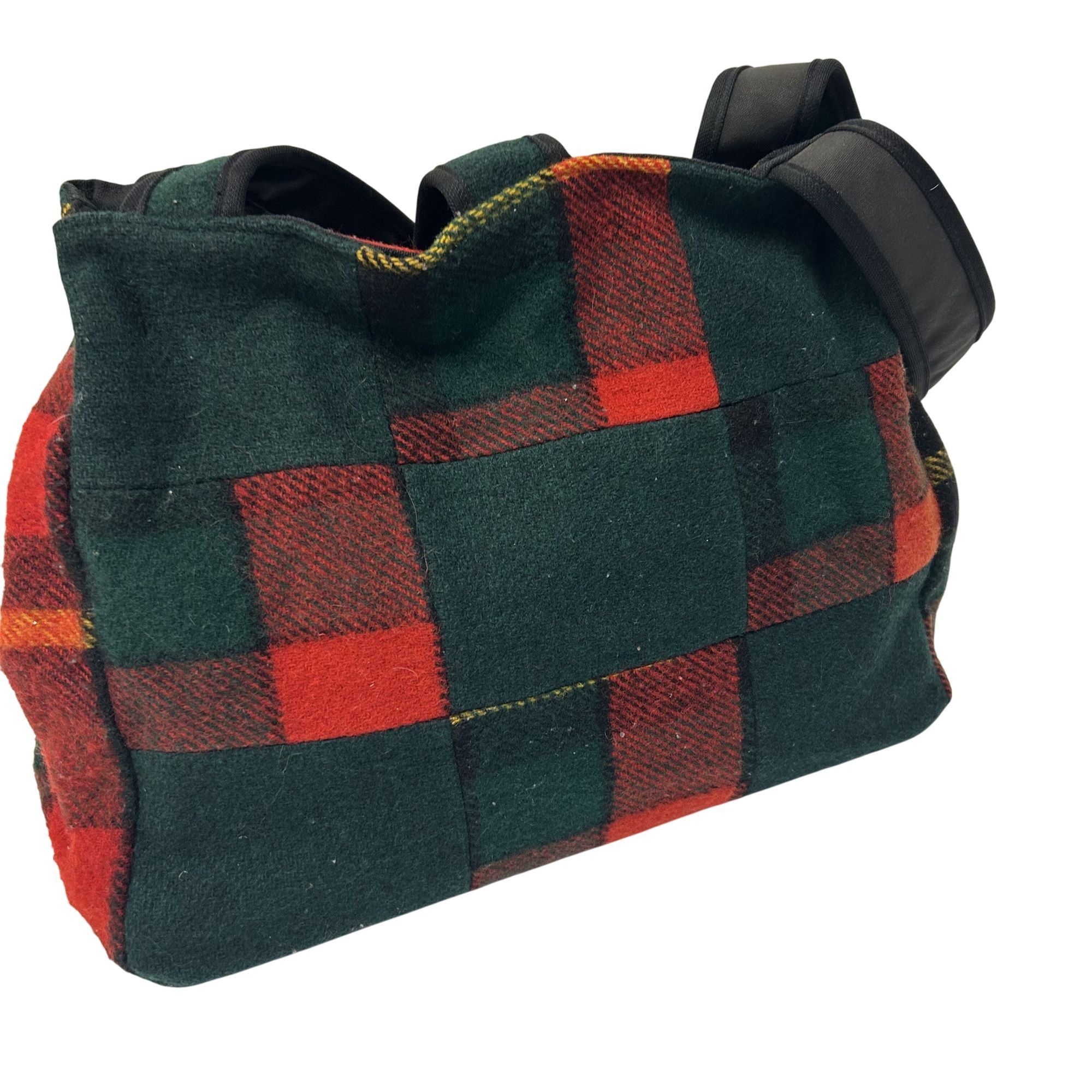 Other Vtg Johnson Woolen Mills Green Red Plaid TARTAN Purse Size ONE SIZE - 3 Thumbnail