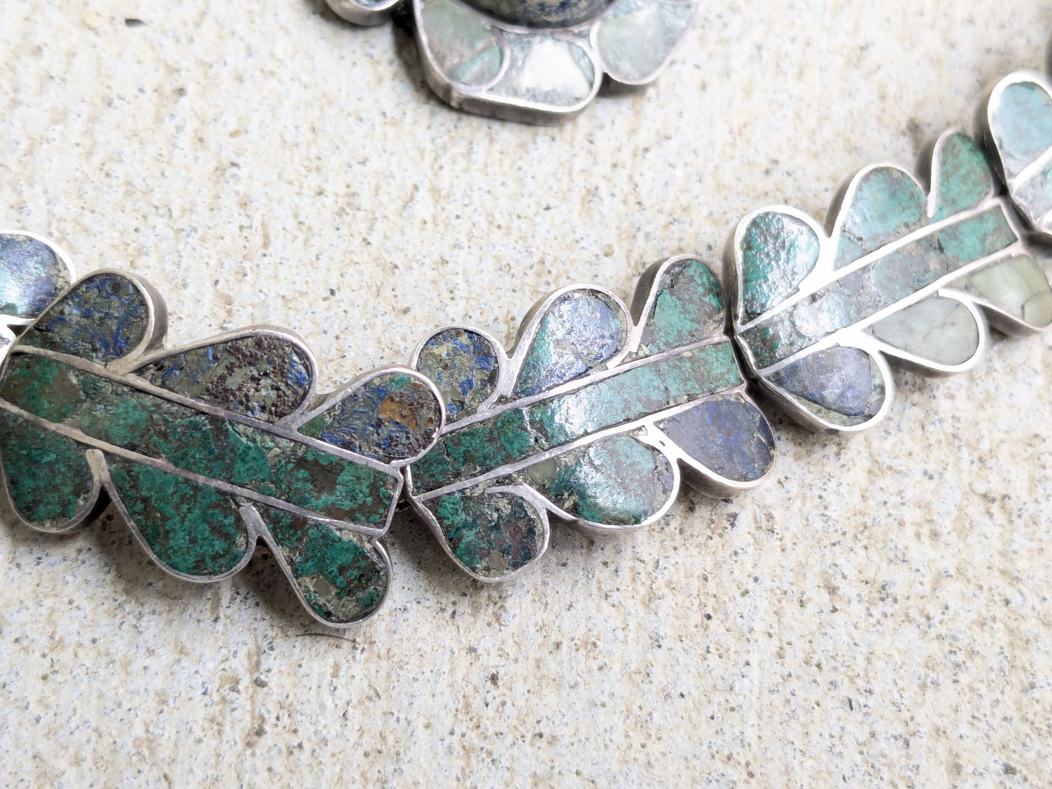 Vintage Vintage Sterling Silver Necklace Bracelet Turquoise Mask Size ONE SIZE - 3 Thumbnail