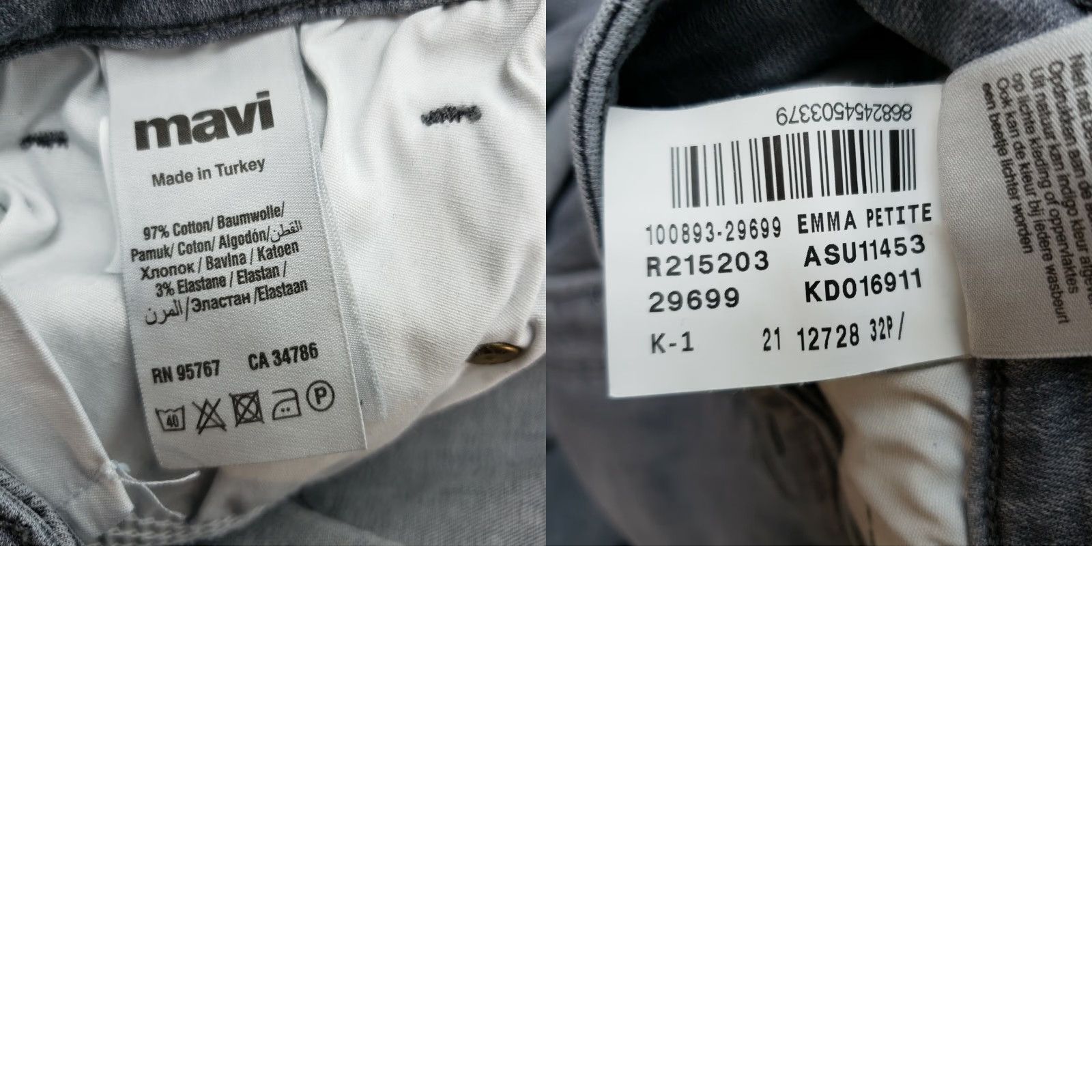 Mavi Mavi Womens Emma Slim Boyfriend Jeans Size 32P Gray Lightly Distressed Mid Rise Jeans Feminine Womens Size 24" / US 00 / IT 34 - 8 Thumbnail