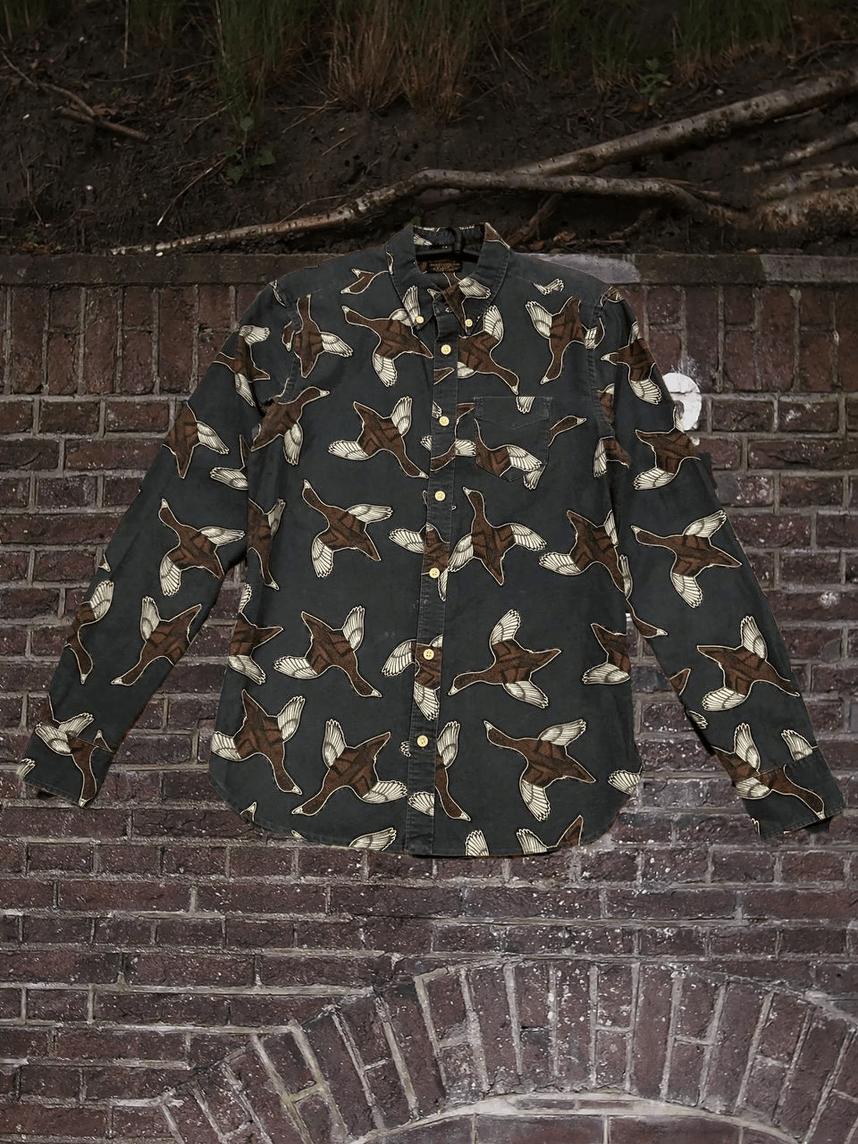 Allsaints Vintage Shirt gray print Allsaints crazy Y2K size XS Size US XS / EU 42 / 0 - 1 Thumbnail