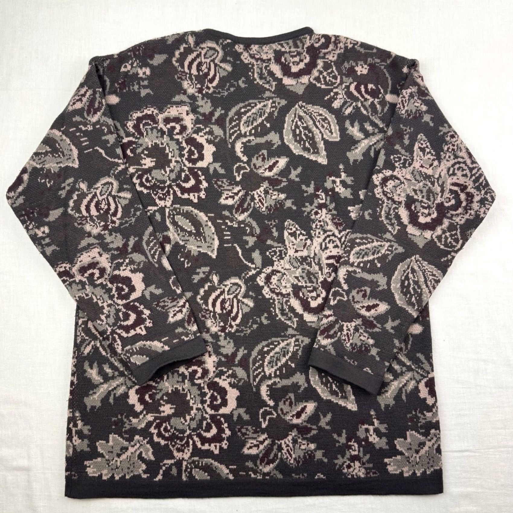Vintage VINTAGE Rena Rowan Sweater Womens Medium Floral Knit 90s 80s Size M / US 6-8 / IT 42-44 - 7 Thumbnail