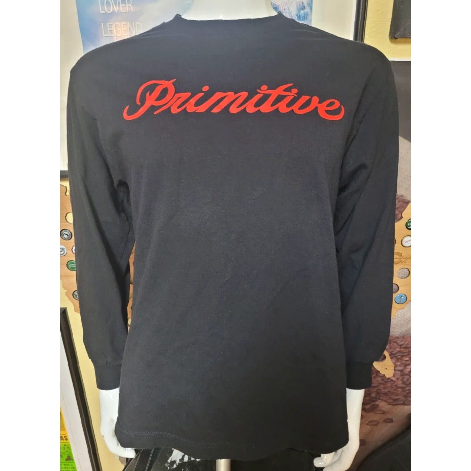 Primitive Primitive Script Logo Long Sleeve T Shirt M Black Cotton Logo Skateboard Mens Size US M / EU 48-50 / 2 - 2 Thumbnail