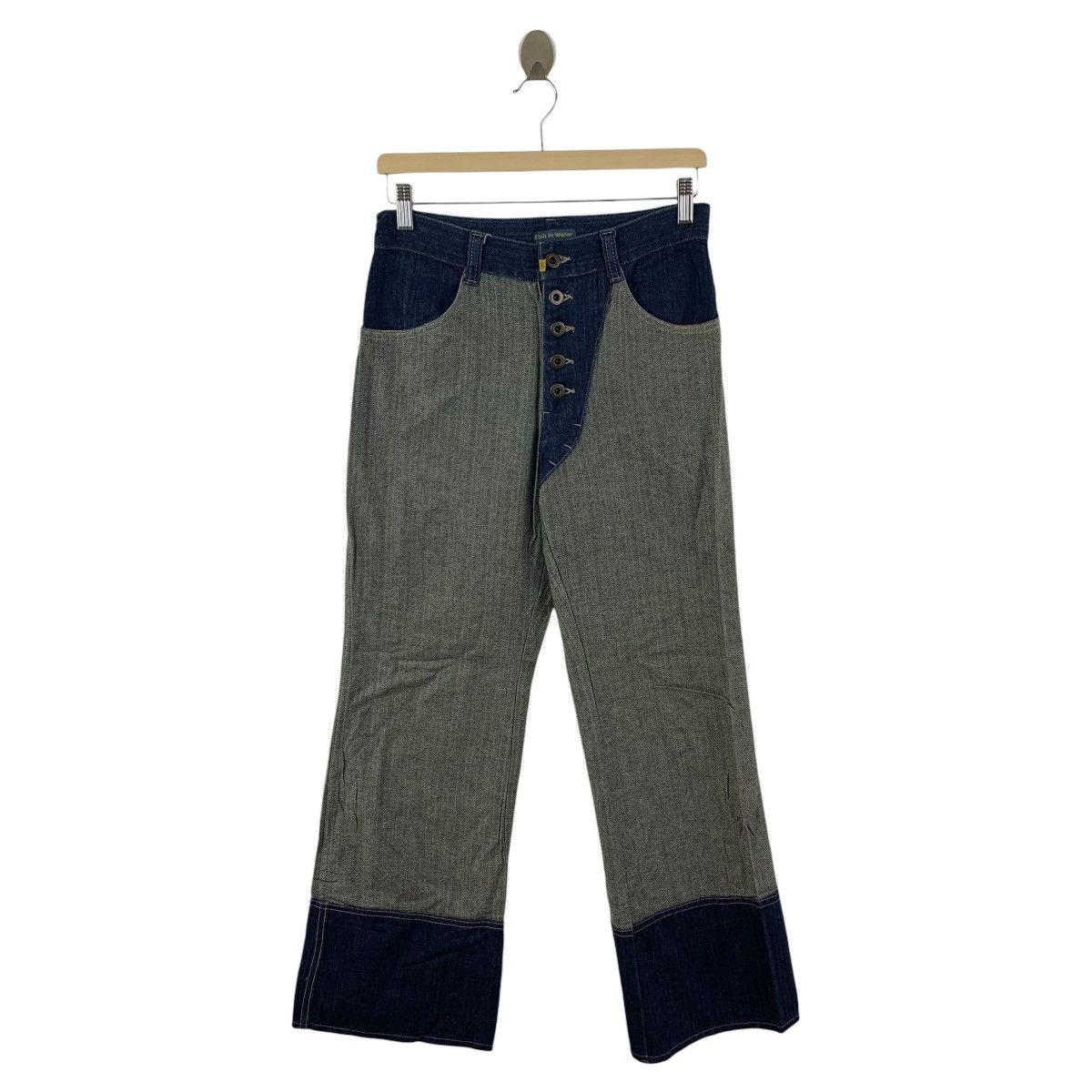 Japanese Brand FISH IN WATER hybrid flare blue jeans japanesebrand Size US 28 / EU 44 - 1 Thumbnail