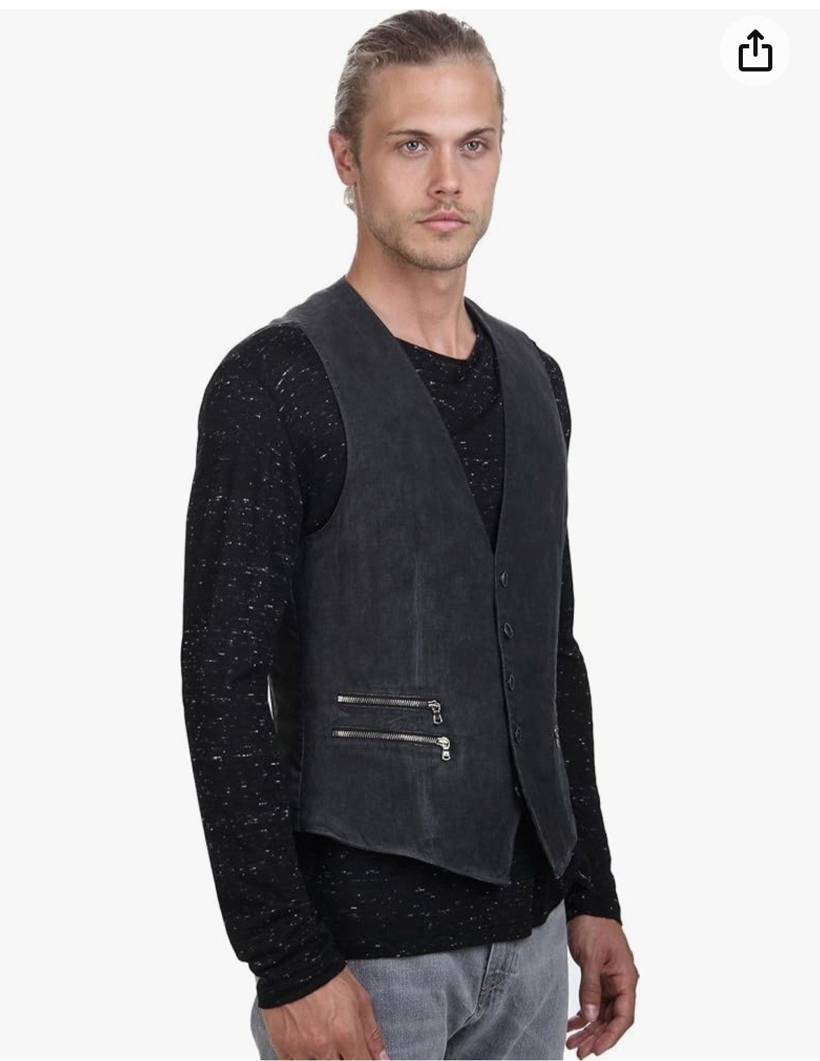 John Varvatos Cold Water Wash Zipper Vest. 38 Size US M / EU 48-50 / 2 - 12 Thumbnail