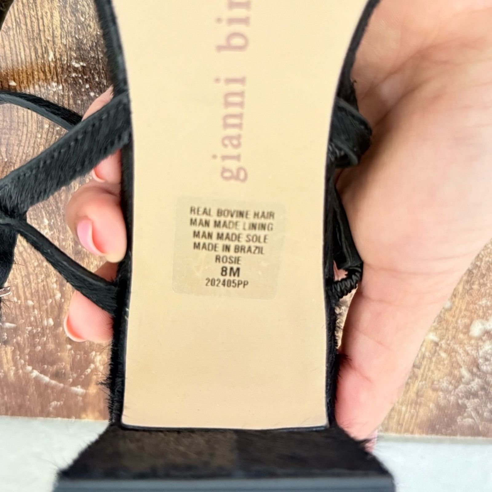 Gianni Valentino Gianni Bini Black Strappy Sandals dyed haircalf Size 8 Size US 8 / IT 38 - 6 Thumbnail